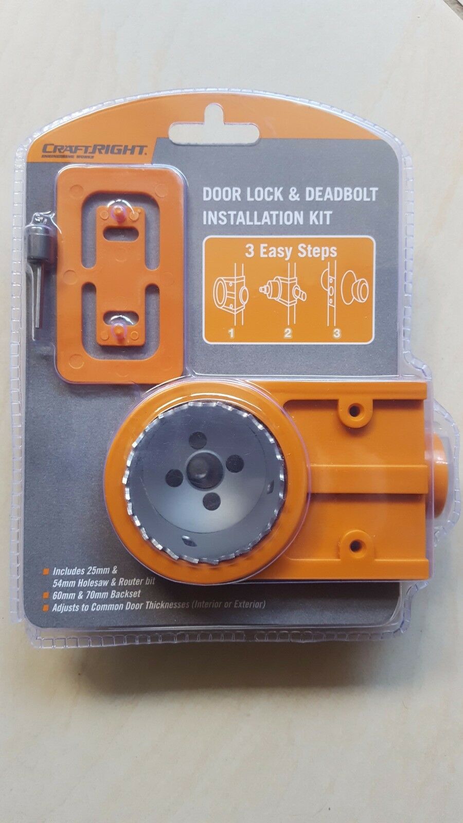 New Craftright Door lock deadbolt Installation Kit Template Tool Drill