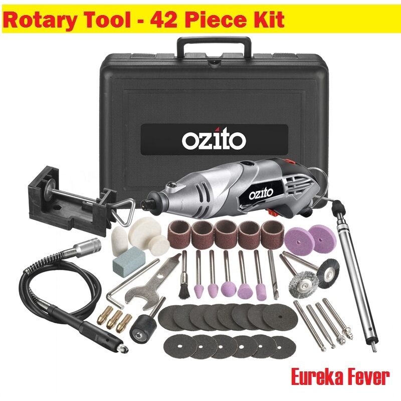 New Rotary Tool Ozito 42 Piece Kit Flex polish drill engrave discs