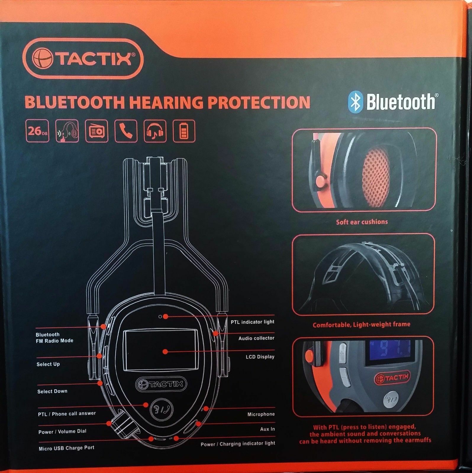 Tactix Earmuff with Bluetooth protection DIY music safety construction