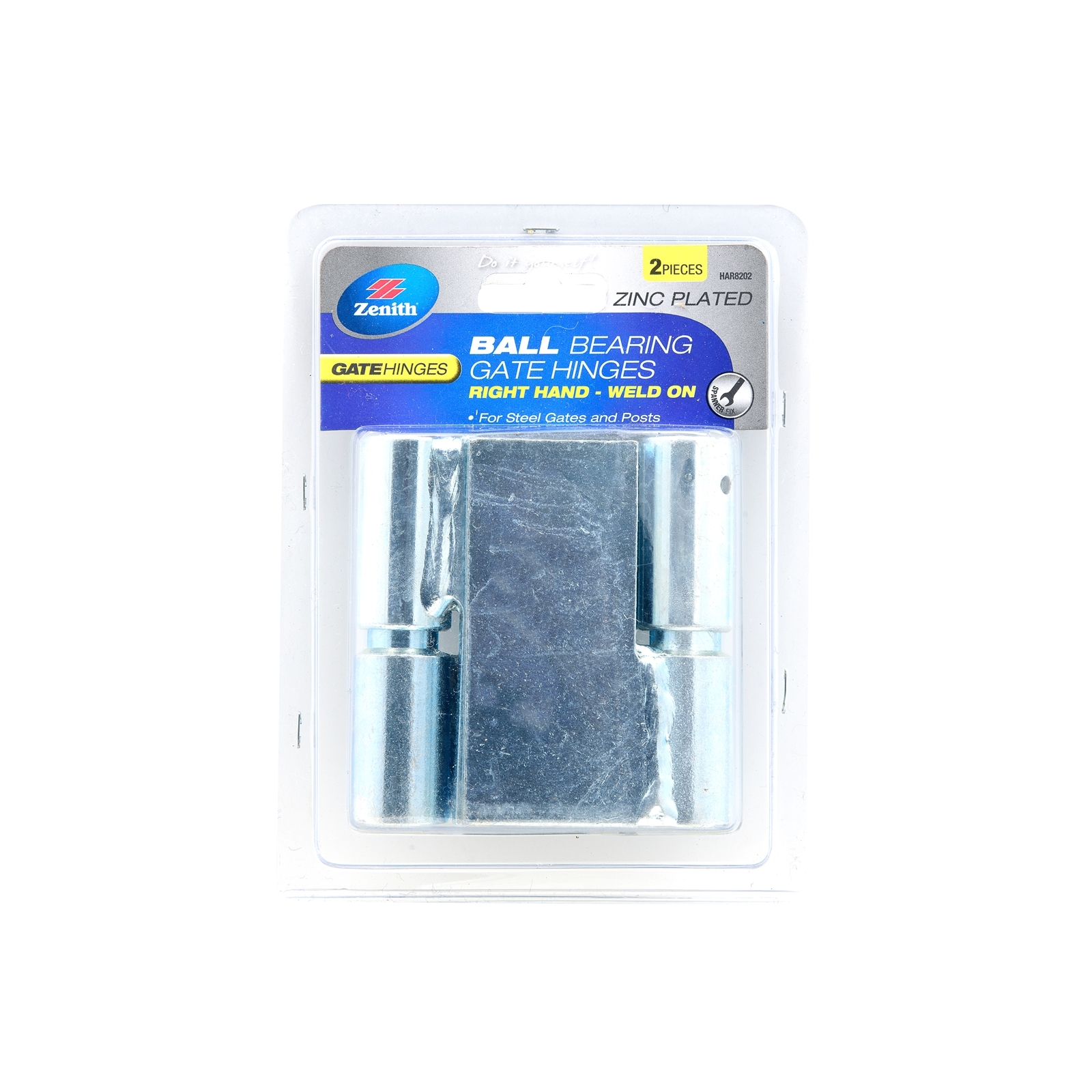 Zenith Zinc Plated Right Hand Ball Bearing Gate Prison Hinge 2 Pack Rissamelt