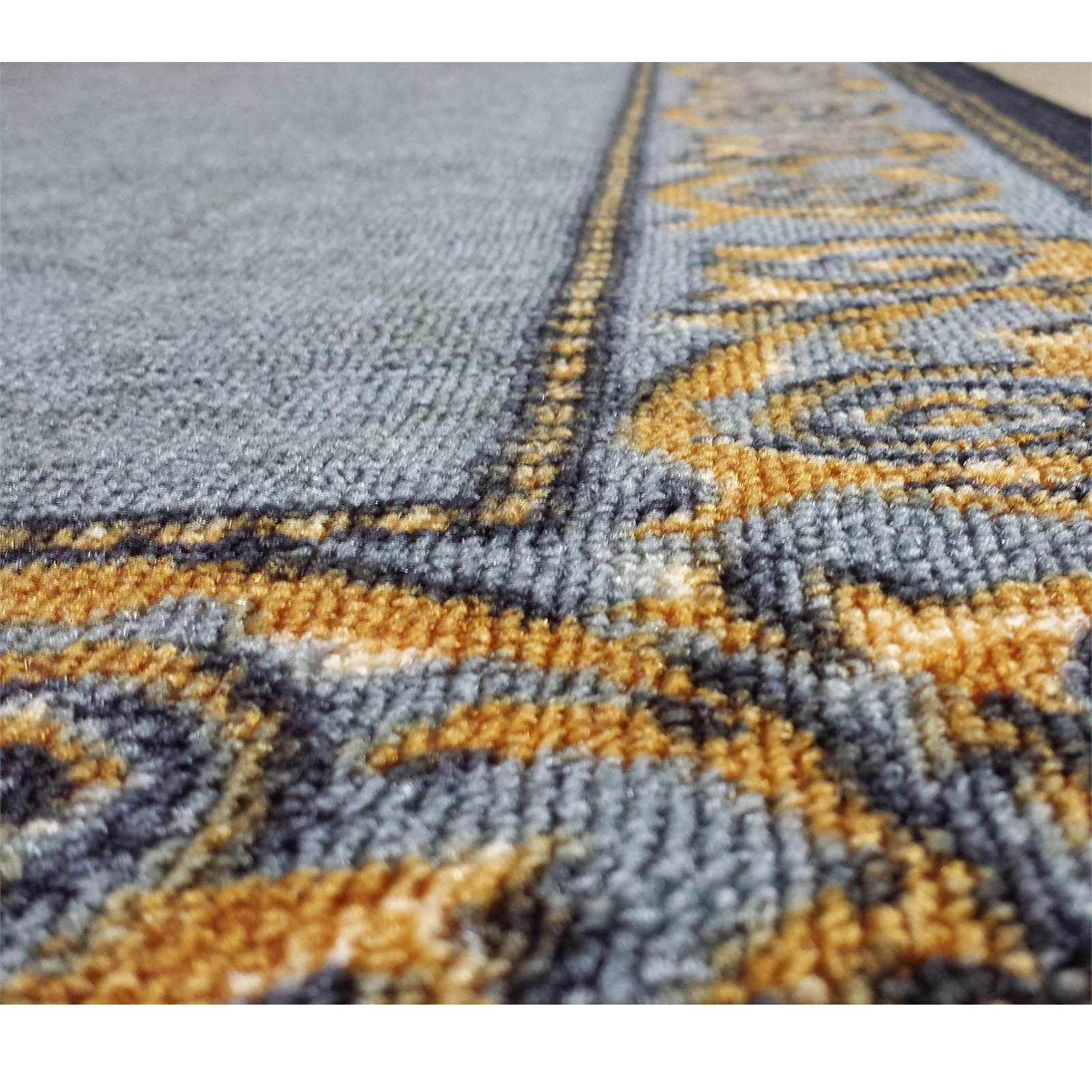 Ideal DIY 67 x 294cm Gold Leaf Grey Loop Pile Carpet Runner - Image 2