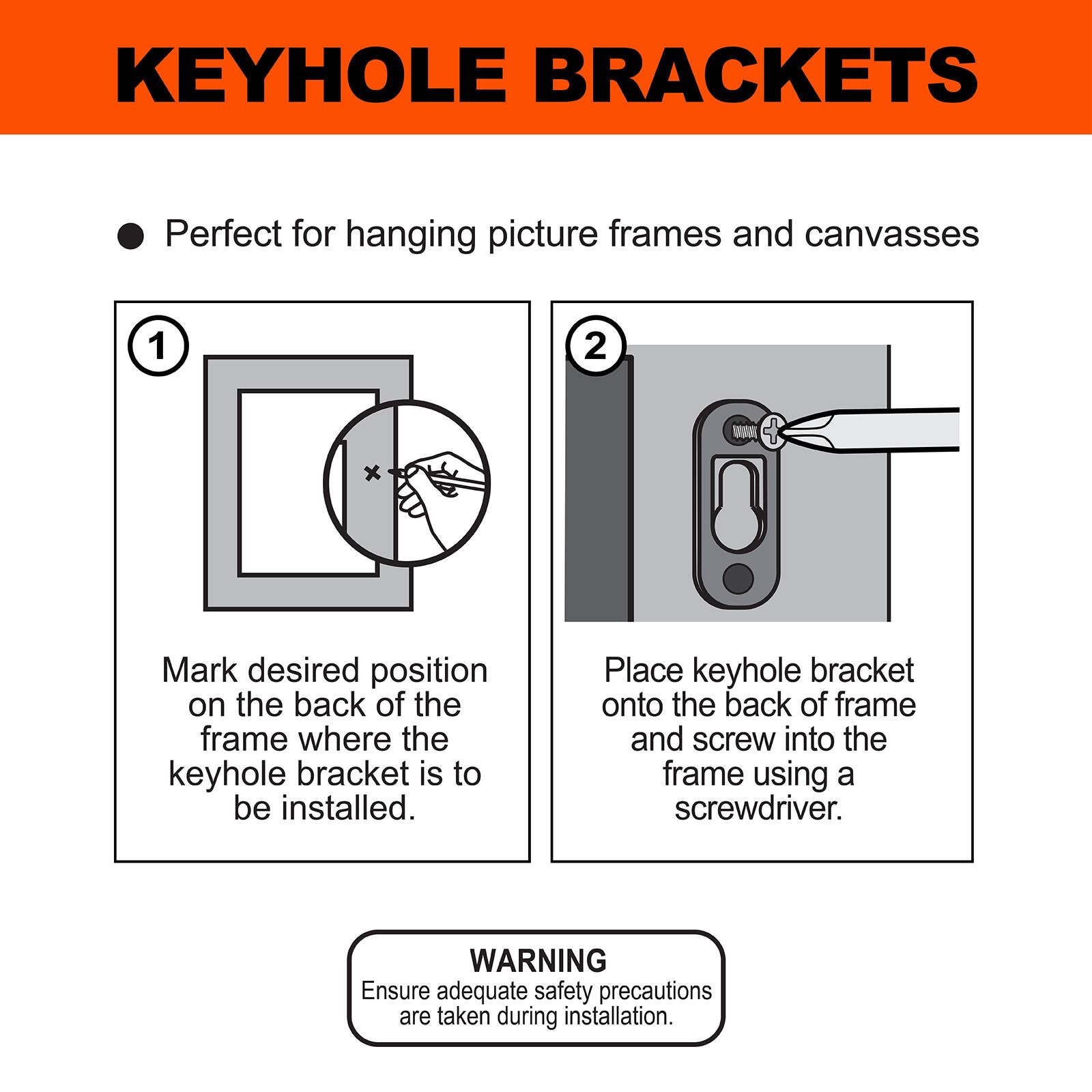 Everhang 10kg Picture Hanging Keyhole Plate - 8 Pack - Image 4