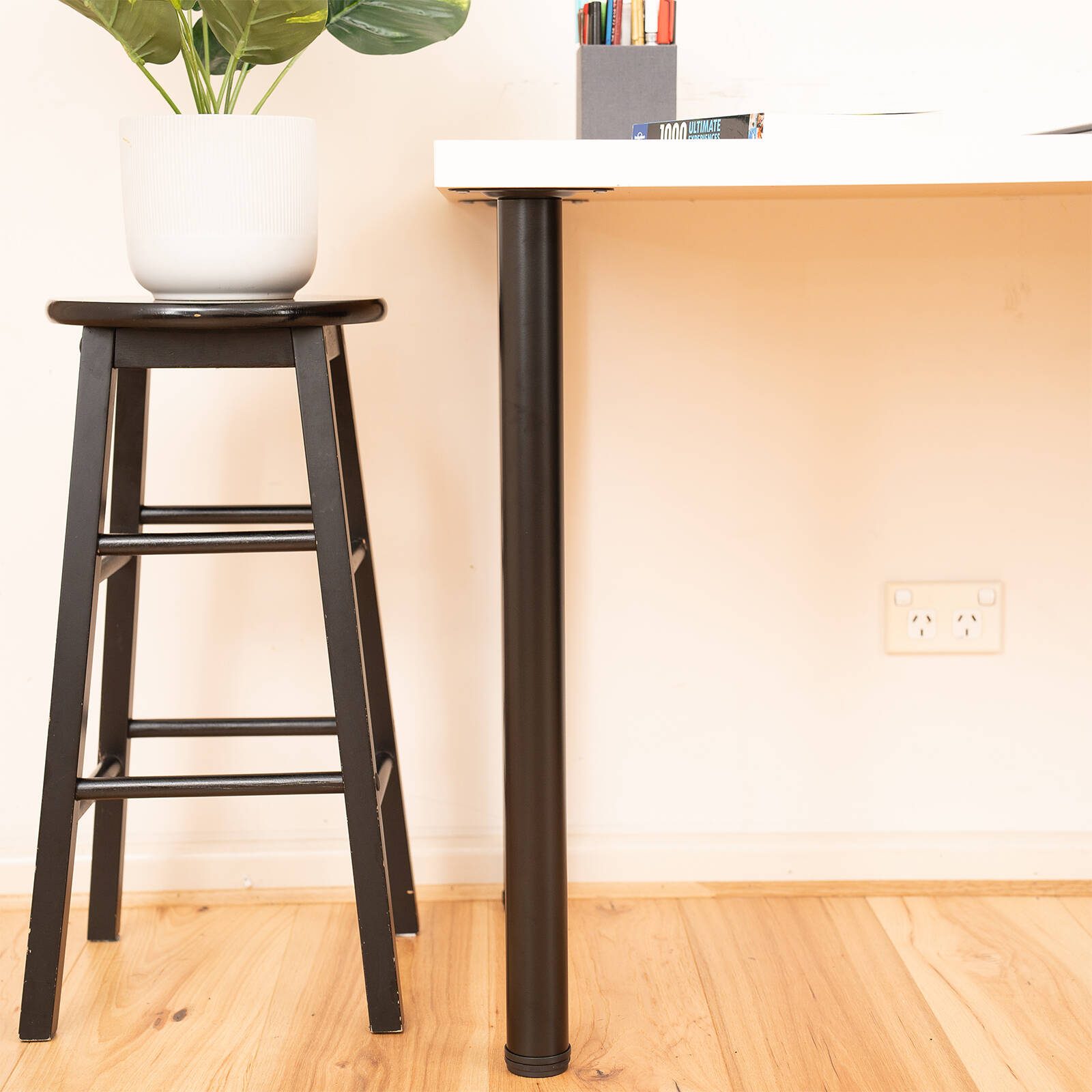 Taskmaster 700 x 50mm Black Steel Table Leg - Image 4