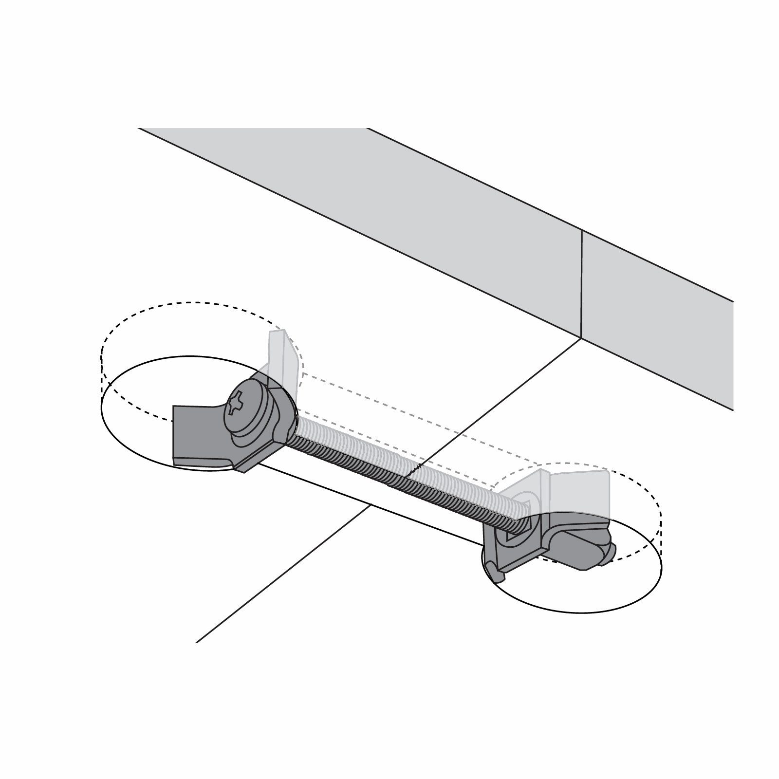 Hafele 150mm Galvanised Steel Worktop Connector - 3 Pack - Image 3