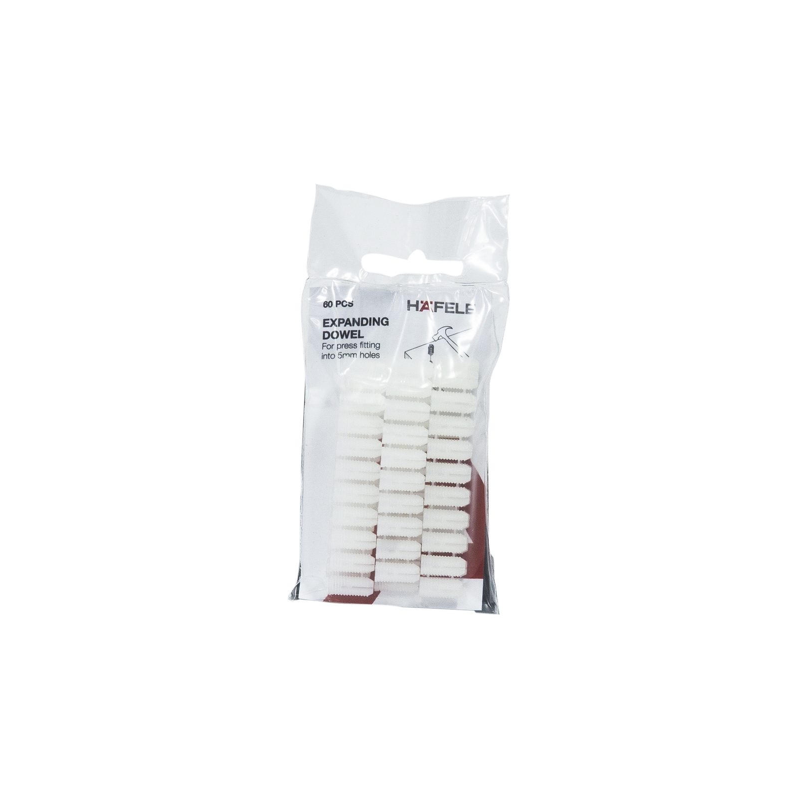 Hafele 9.5 x 5mm Expanding Dowel - 60 Pack - Image 2