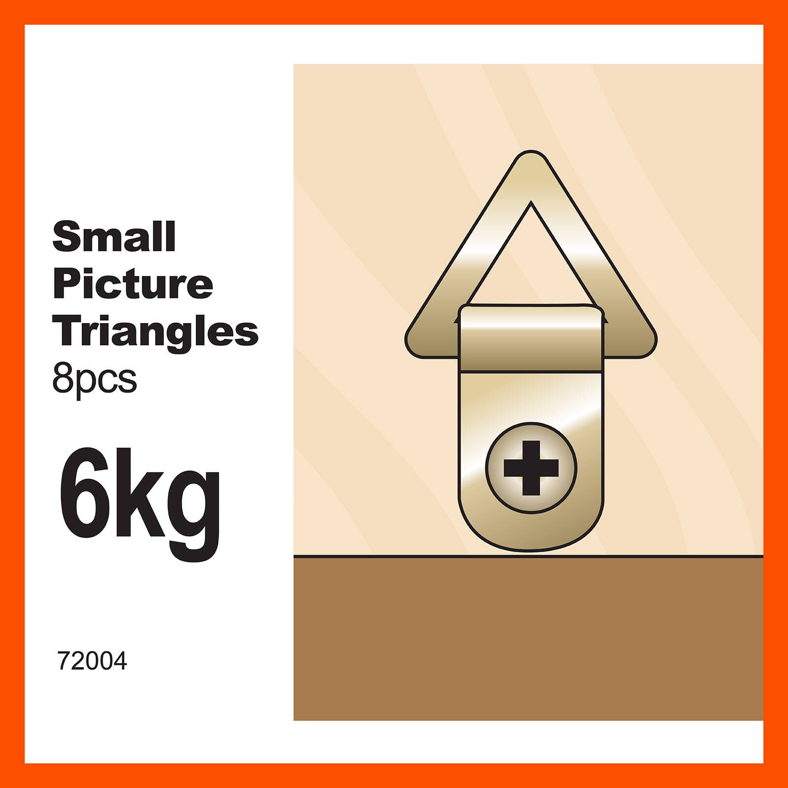 Everhang 6kg Brass Plated Picture Hanging Triangle D-Ring - 8 Pack - Image 4