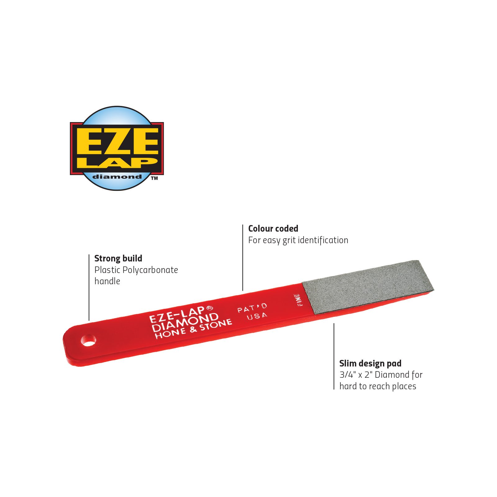 Eze Lap Diamond Medium Diamond Hone And Stone Sharpener - Image 3