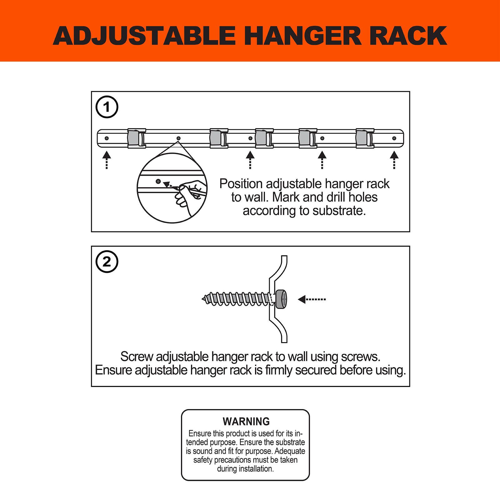 Everhang 425mm 5 Sliding Bars Broom Holder - Image 3