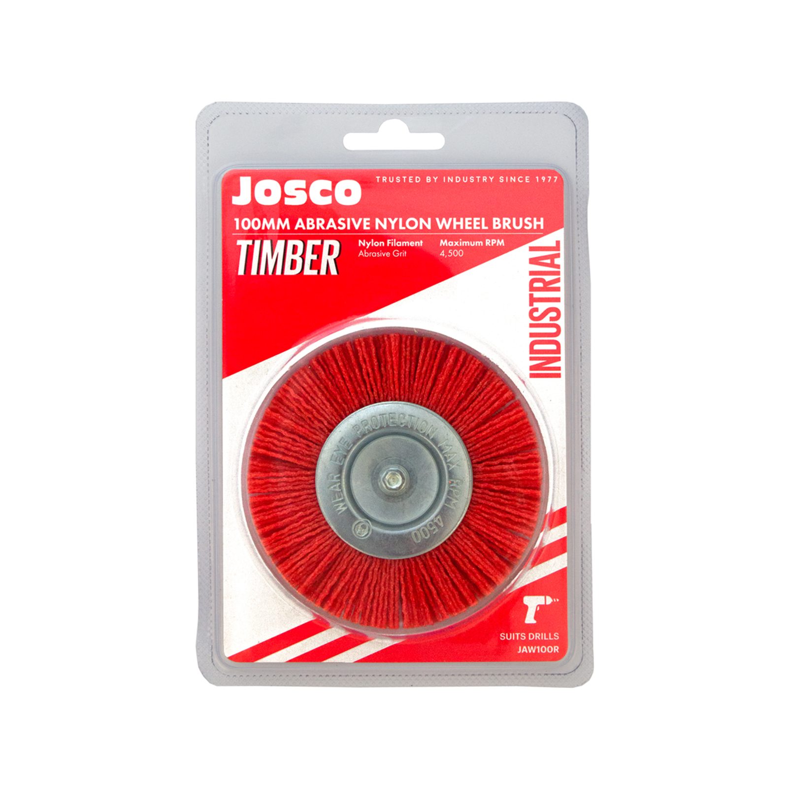 Josco 100mm Abrasive Nylon Wheel Brush - Image 2
