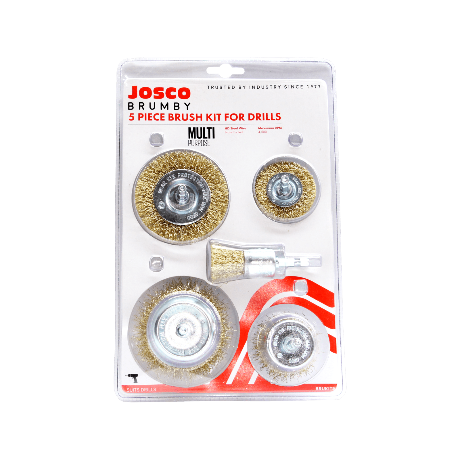 Josco 5 Piece Drill Brush Kit - Image 2