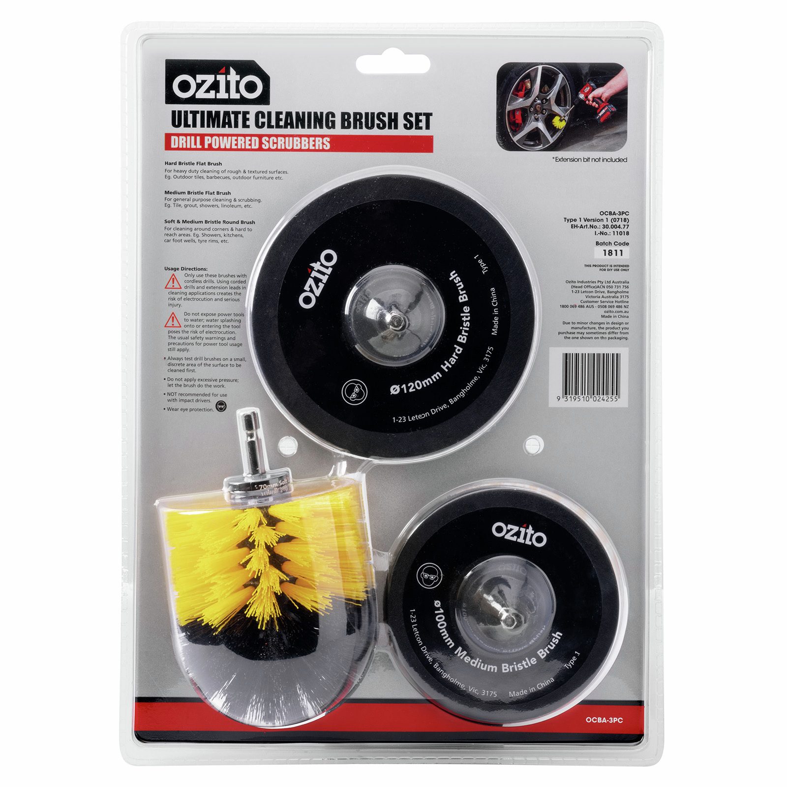 Ozito Ultimate Cleaning Brush Set - Image 3