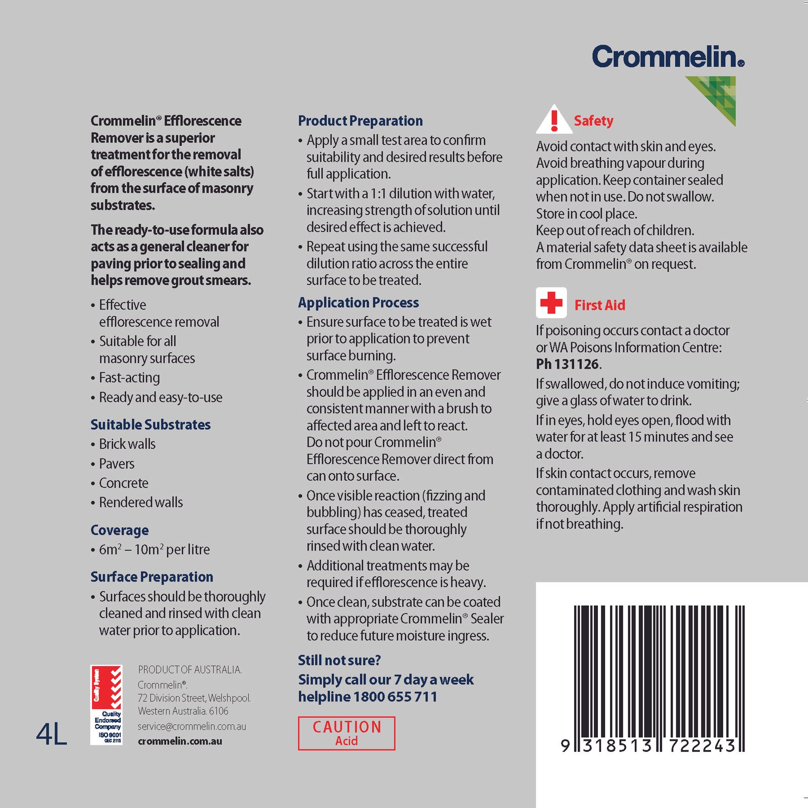 Crommelin 4L Efflorescence Remover - Image 2