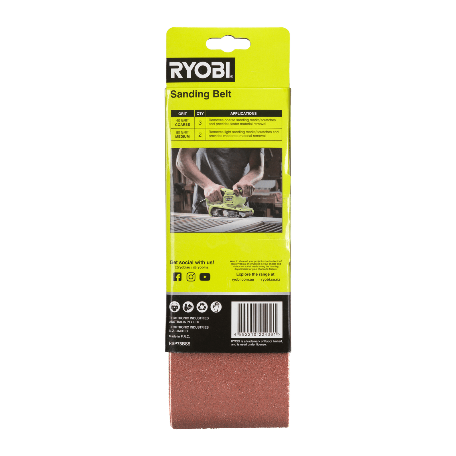 Ryobi 5-Piece Belt Sanding Set - Image 2
