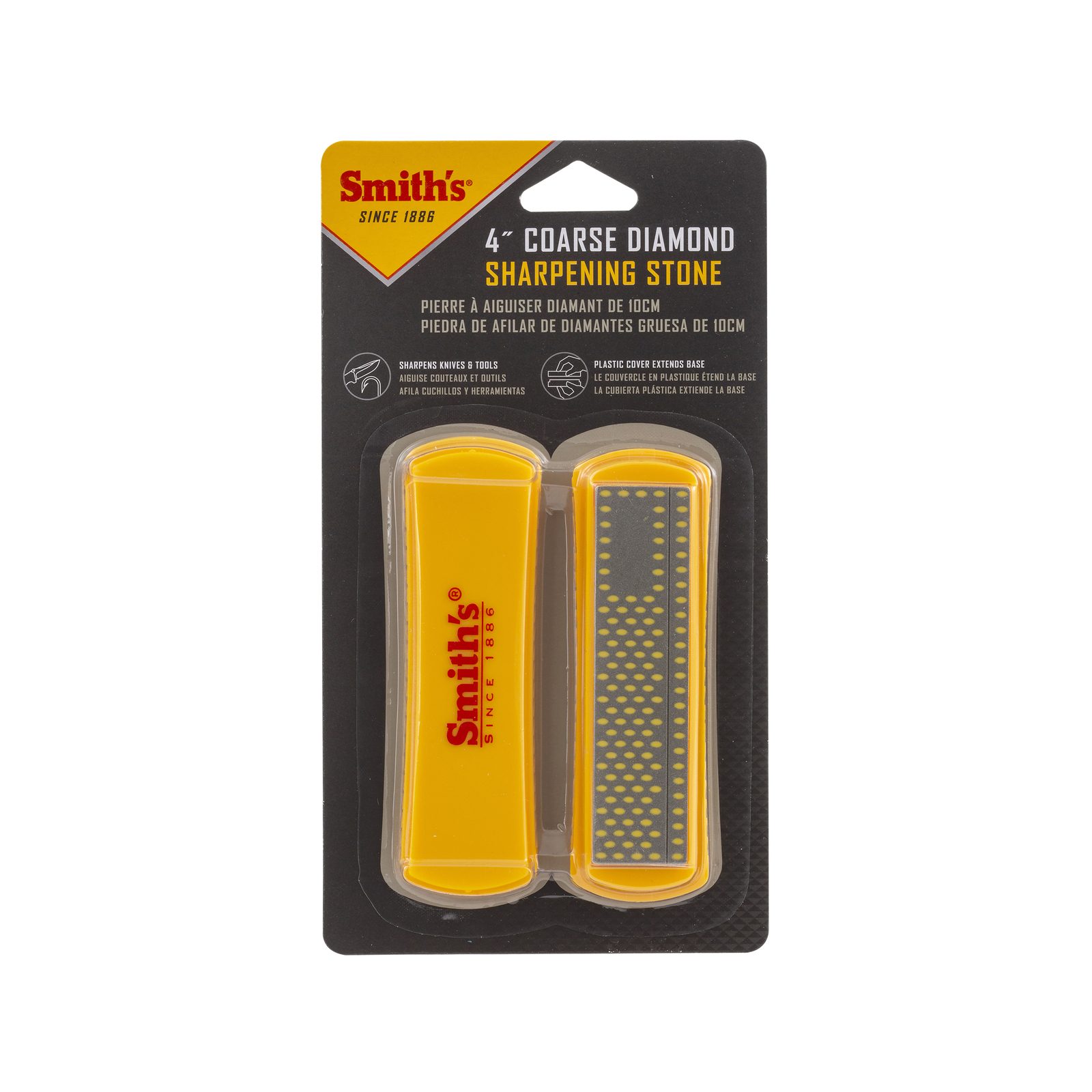 Smith's 4" Diamond Sharpening Stone with Cover - Coarse - Image 2