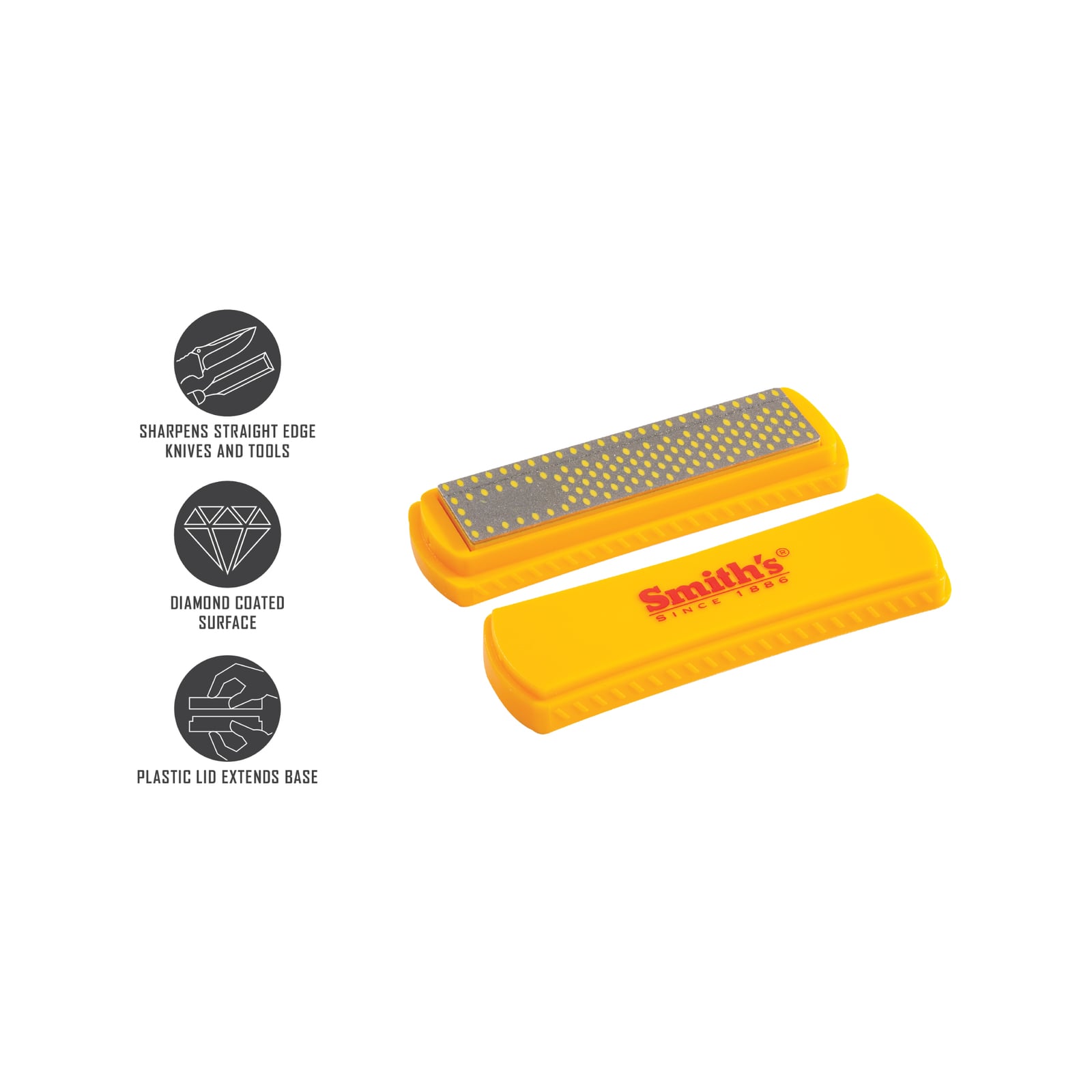 Smith's 4" Diamond Sharpening Stone with Cover - Coarse - Image 6