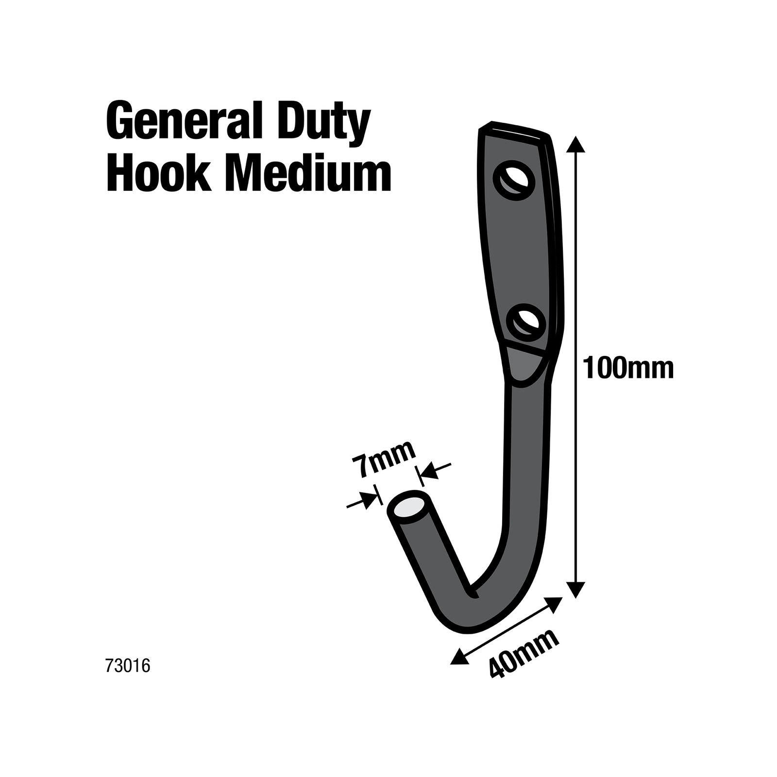 Everhang Medium Black J Bolt Hook - Image 3