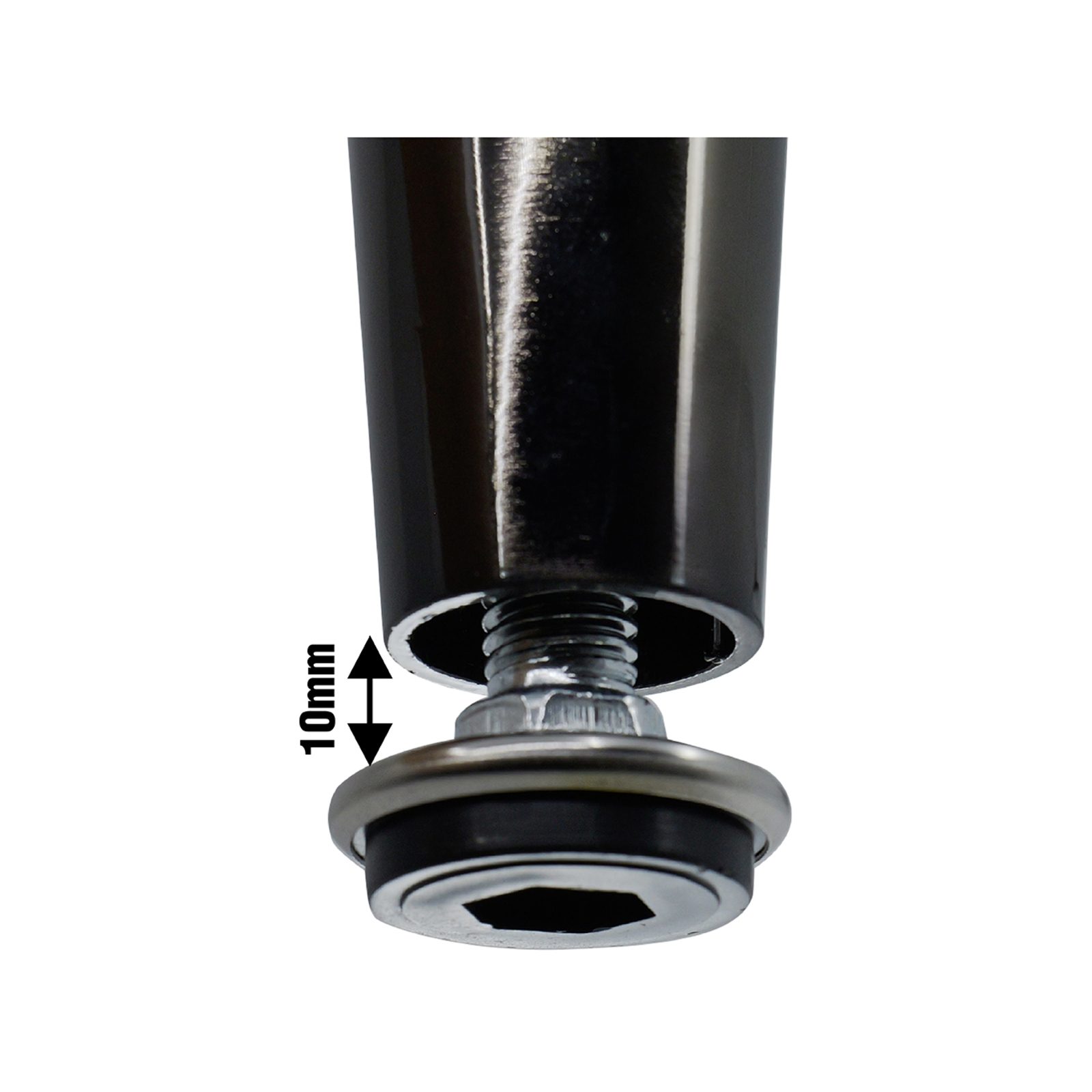 Adoored 230mm Black Nickel Tapered Metal Leg Furniture - Image 3