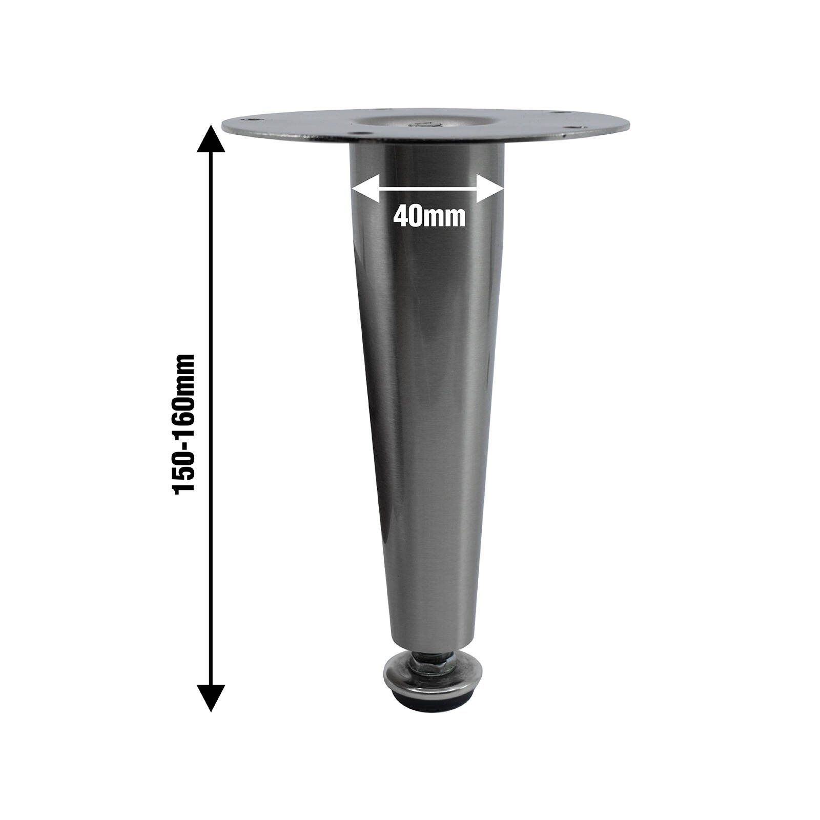 Adoored 150mm Brushed Nickel Tapered Metal Leg Furniture - Image 2