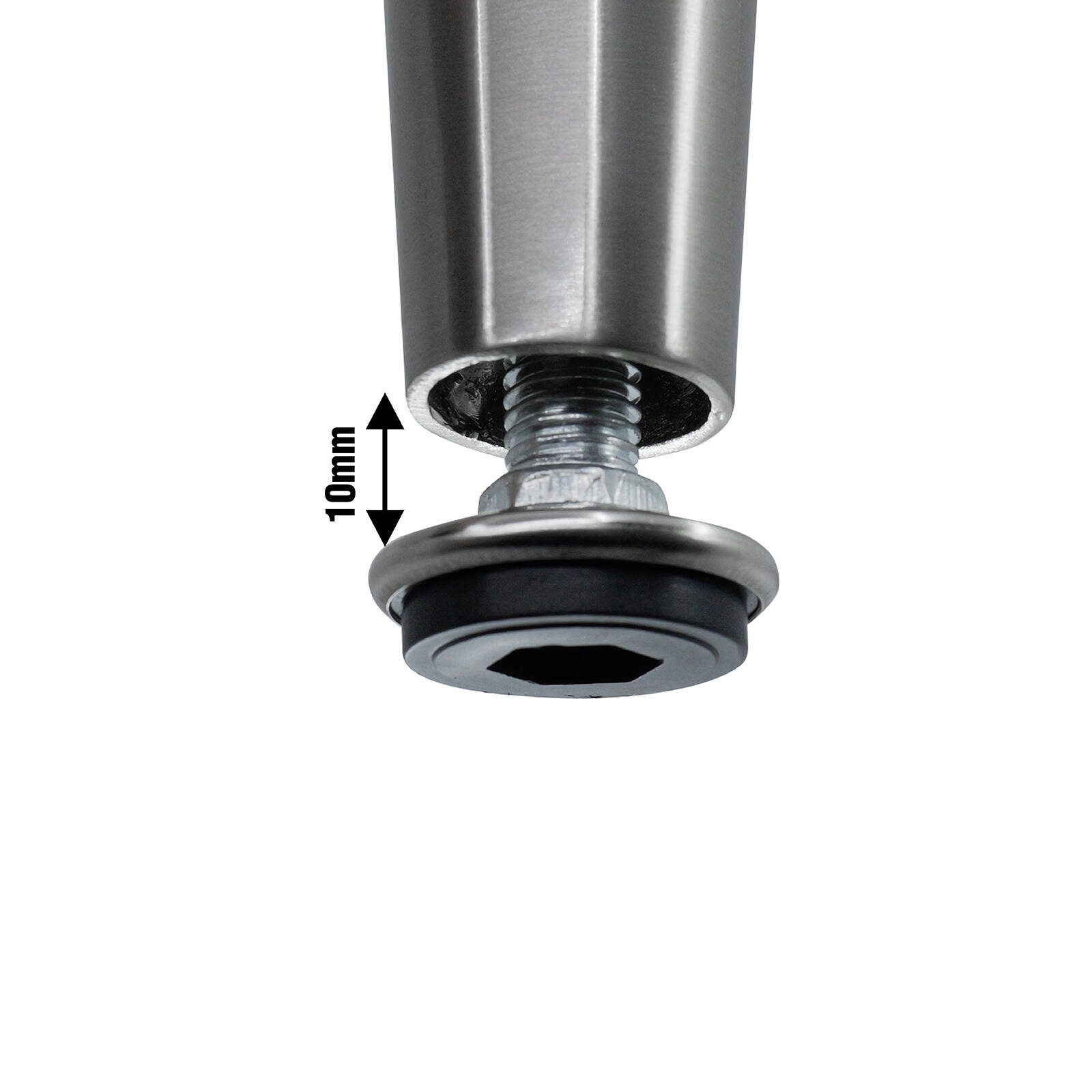 Adoored 150mm Brushed Nickel Tapered Metal Leg Furniture - Image 3