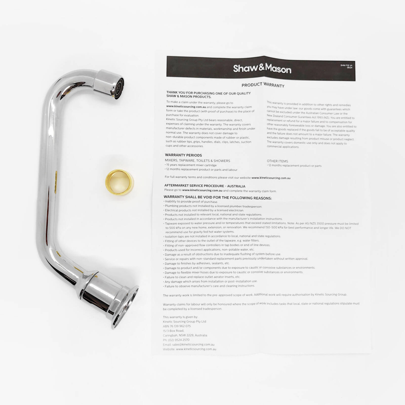 Shaw & Mason 180mm Chrome Swivel Hob Tube Spout - Image 4