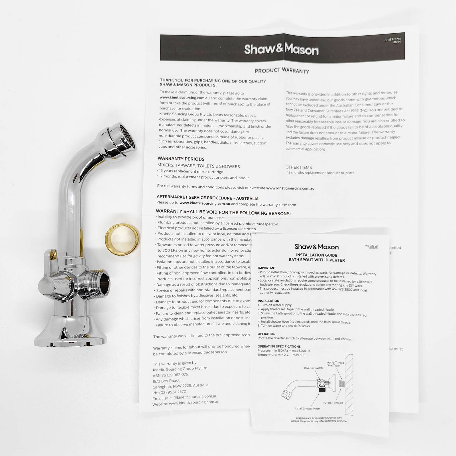 Shaw & Mason Chrome Bath Spout Diverter - Image 4
