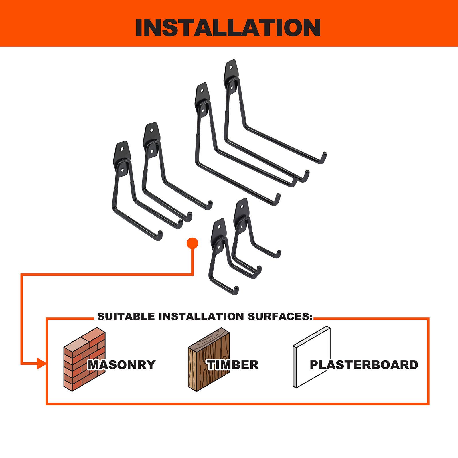 Everhang Black Garage U Hook - Multi Pack - Image 5