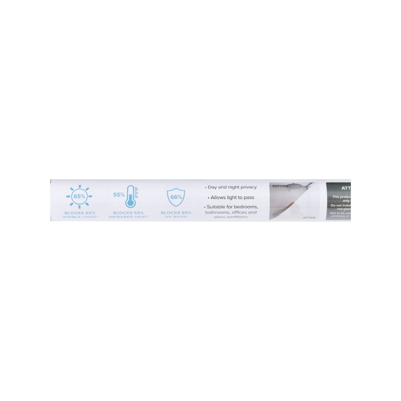 Pillar 0.45 x 2m Embossed Frost Adhesive Window Film - Image 5