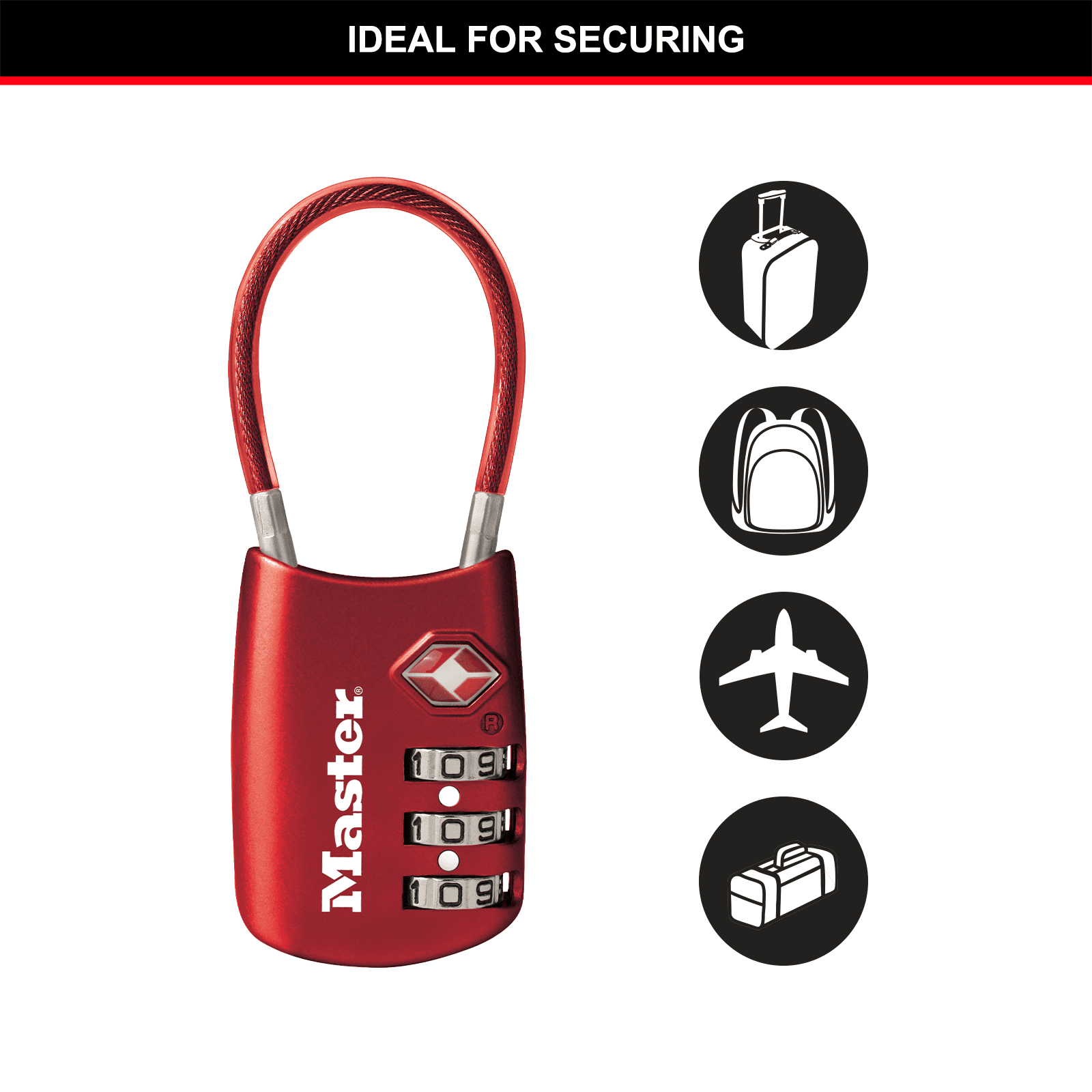 Master Lock Wire Cable Combination TSA Luggage Lock - Image 5