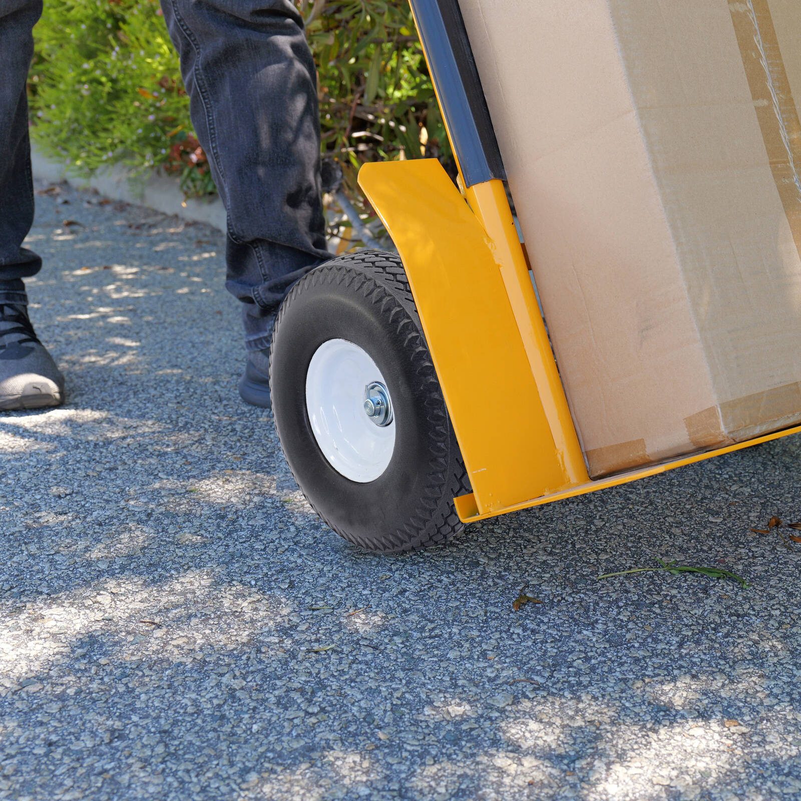 Easyroll 3.5 x 4" Flat Free Puncture Proof Trolley Wheel with 5/8" Axle Diameter - Image 5