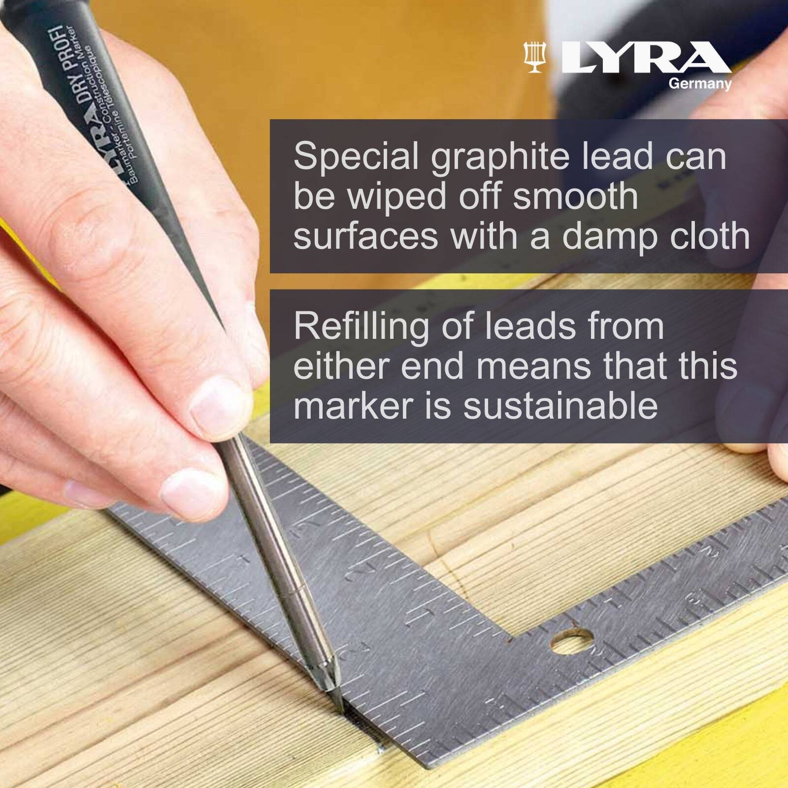 Lyra 2B Lead Carpenters Pencil - Image 3