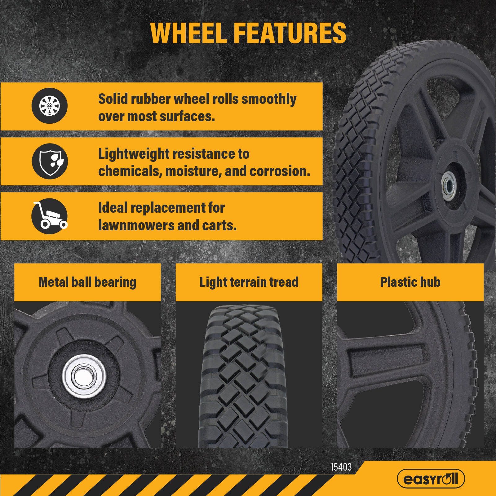 Easyroll 250mm 30kg Spoked Wheel - Image 6