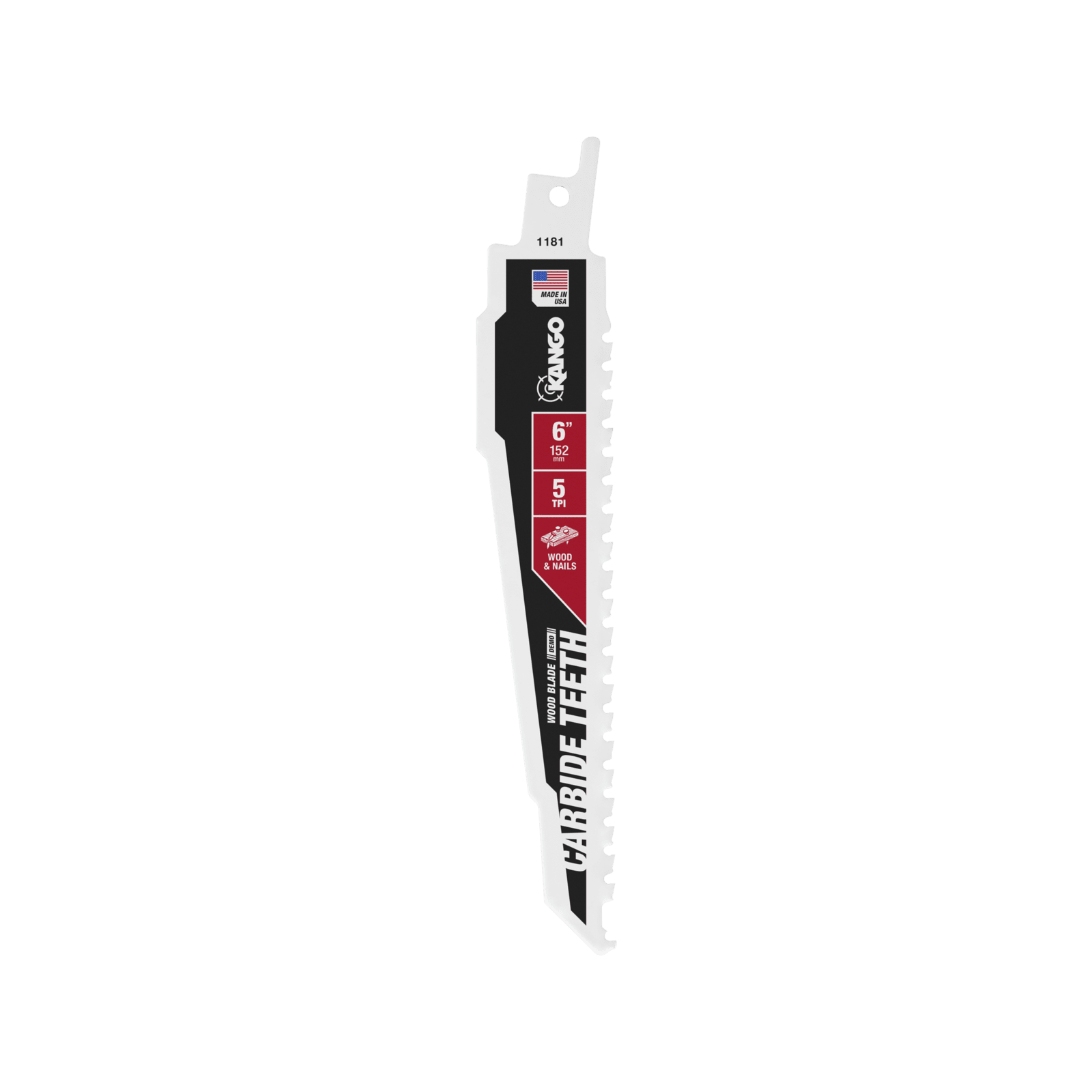 Kango 152mm 5TPI Carbide Teeth Wood & Nails Recip Saw Blade - Image 3