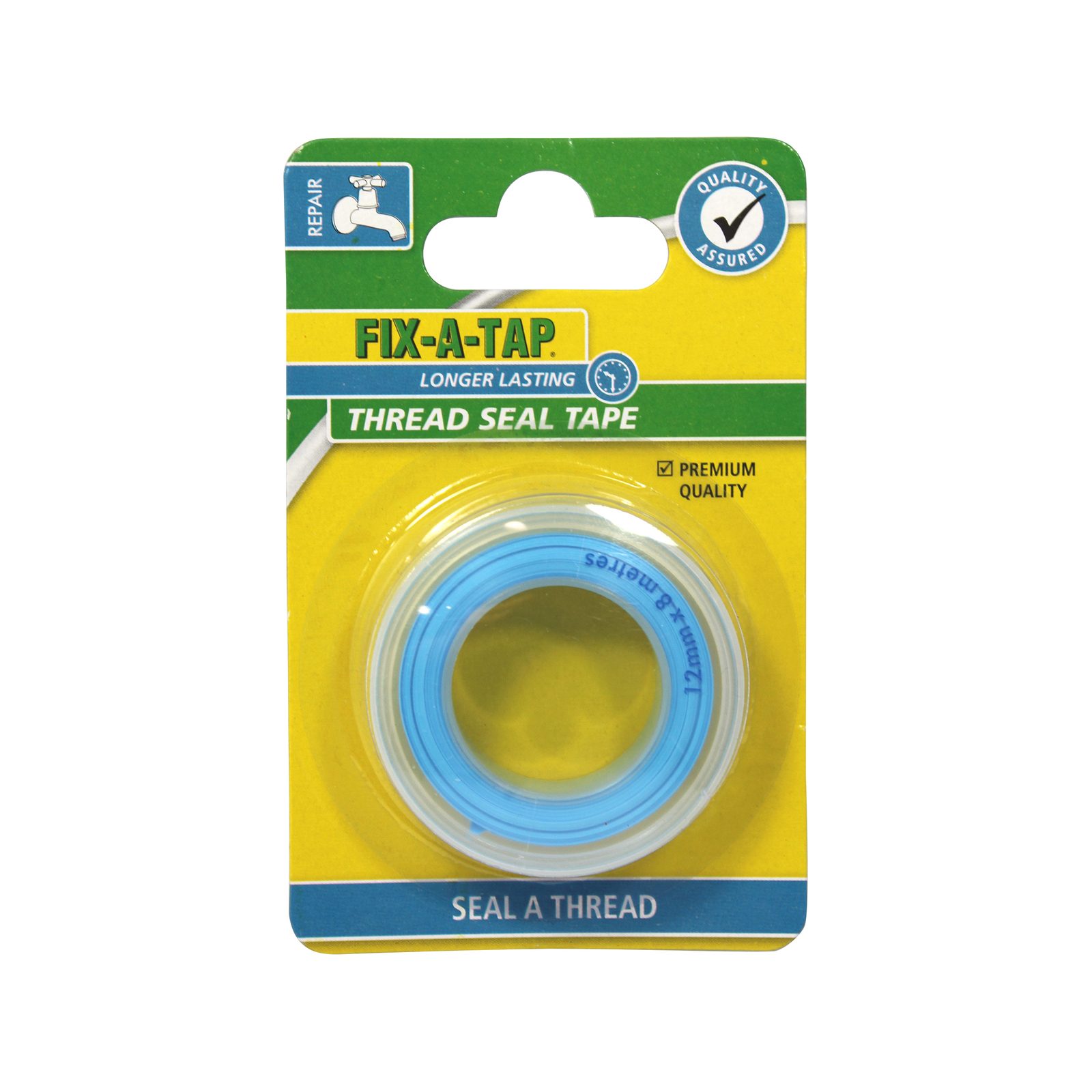FIX-A-TAP 12mm x 8m Blue PTFE Thread Seal Tape - Image 2