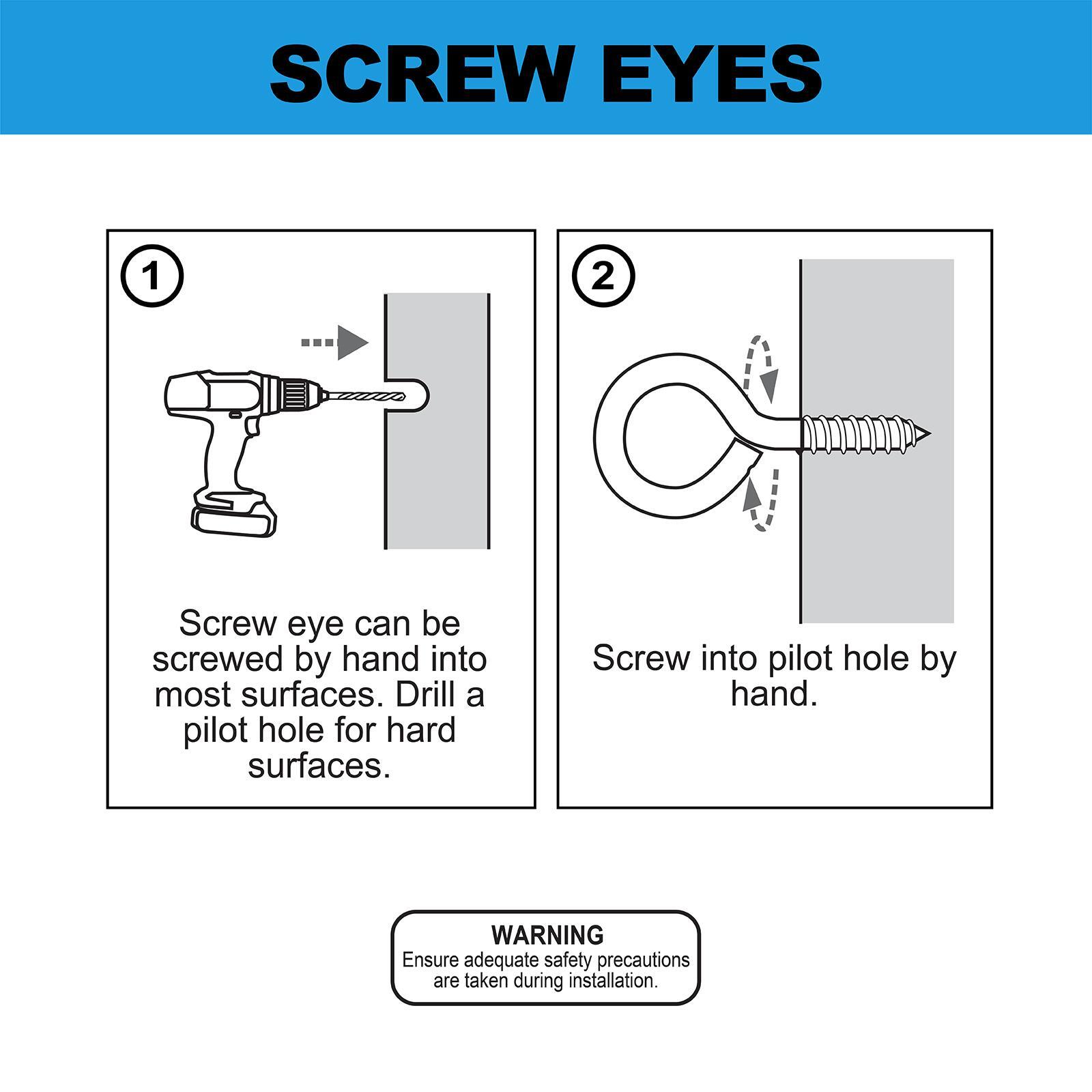 Everhang 14mm Zinc Plated Screw Eye Hook 2PK 72432 - Image 5