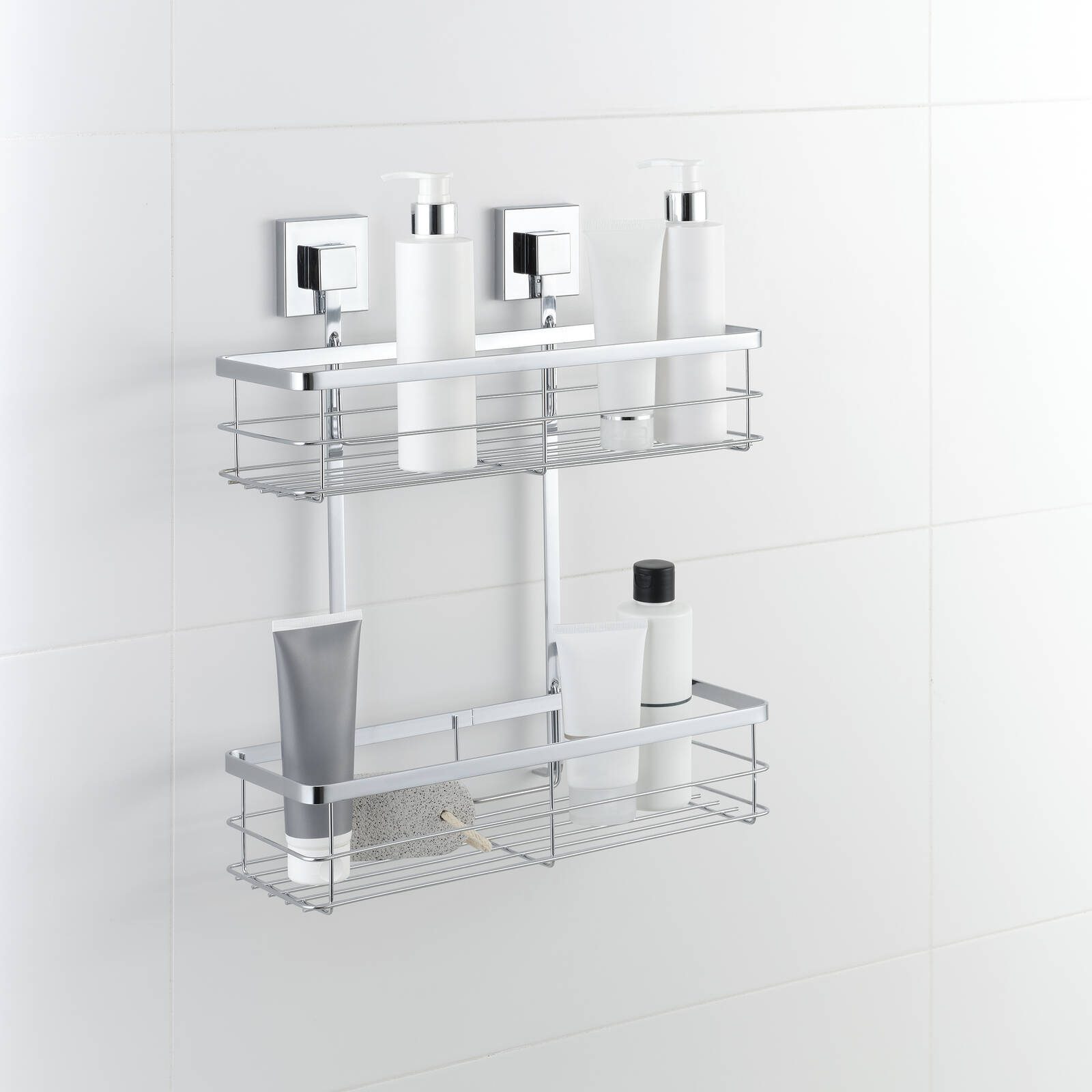 Fusion-Loc 26kg Stainless Steel Suction Double Shower Caddy - Image 2