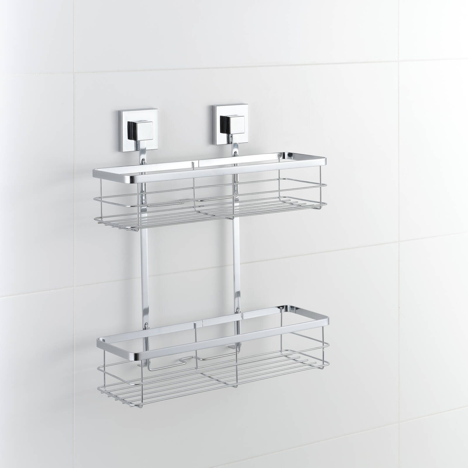 Fusion-Loc 26kg Stainless Steel Suction Double Shower Caddy - Image 3