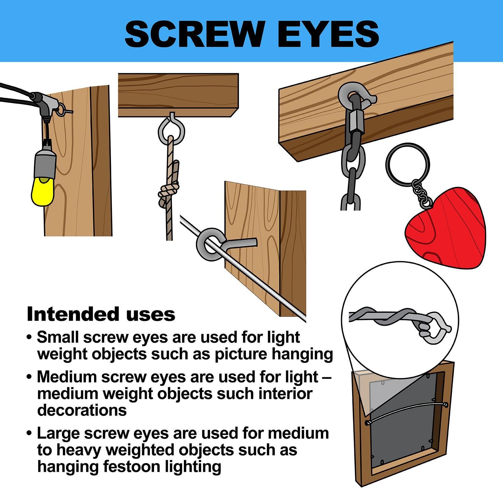Everhang 20mm Zinc Plated Screw Eye Hook - 10 Pack - Image 2