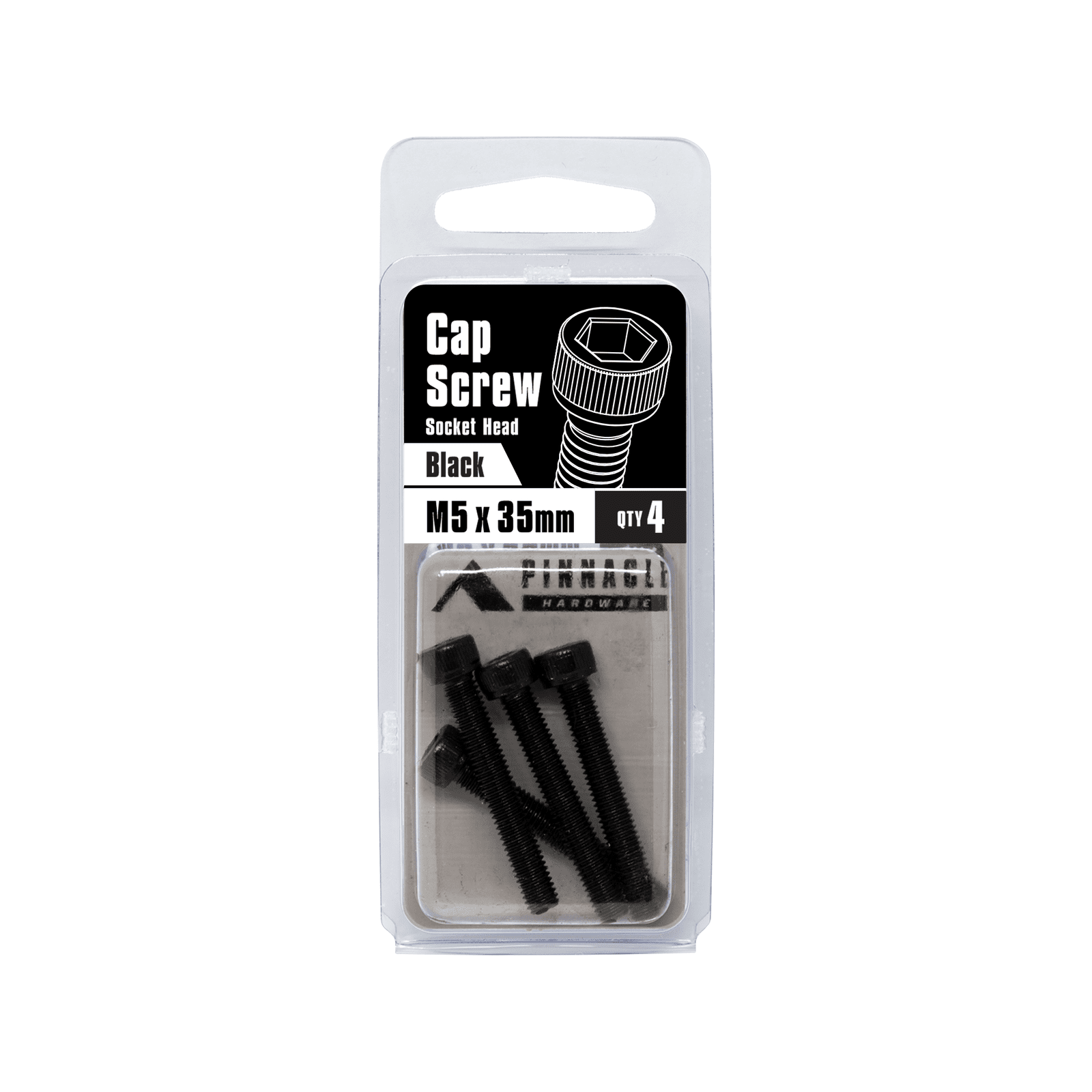 Pinnacle M5 x 35mm Black Oxide Socket Head Cap Screw - 4 Pack - Image 2