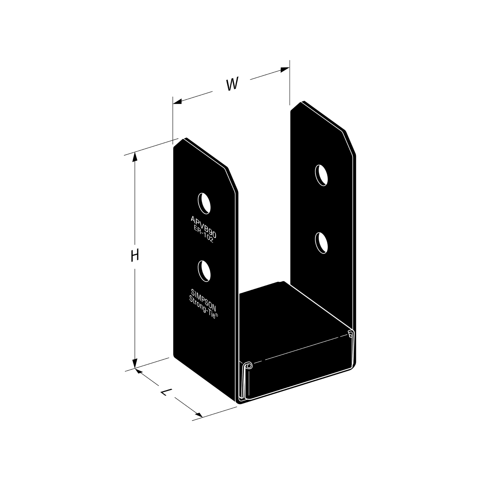 Simpson Strong-Tie 90 x 90mm Black Outdoor Accents Post Base - Image 2