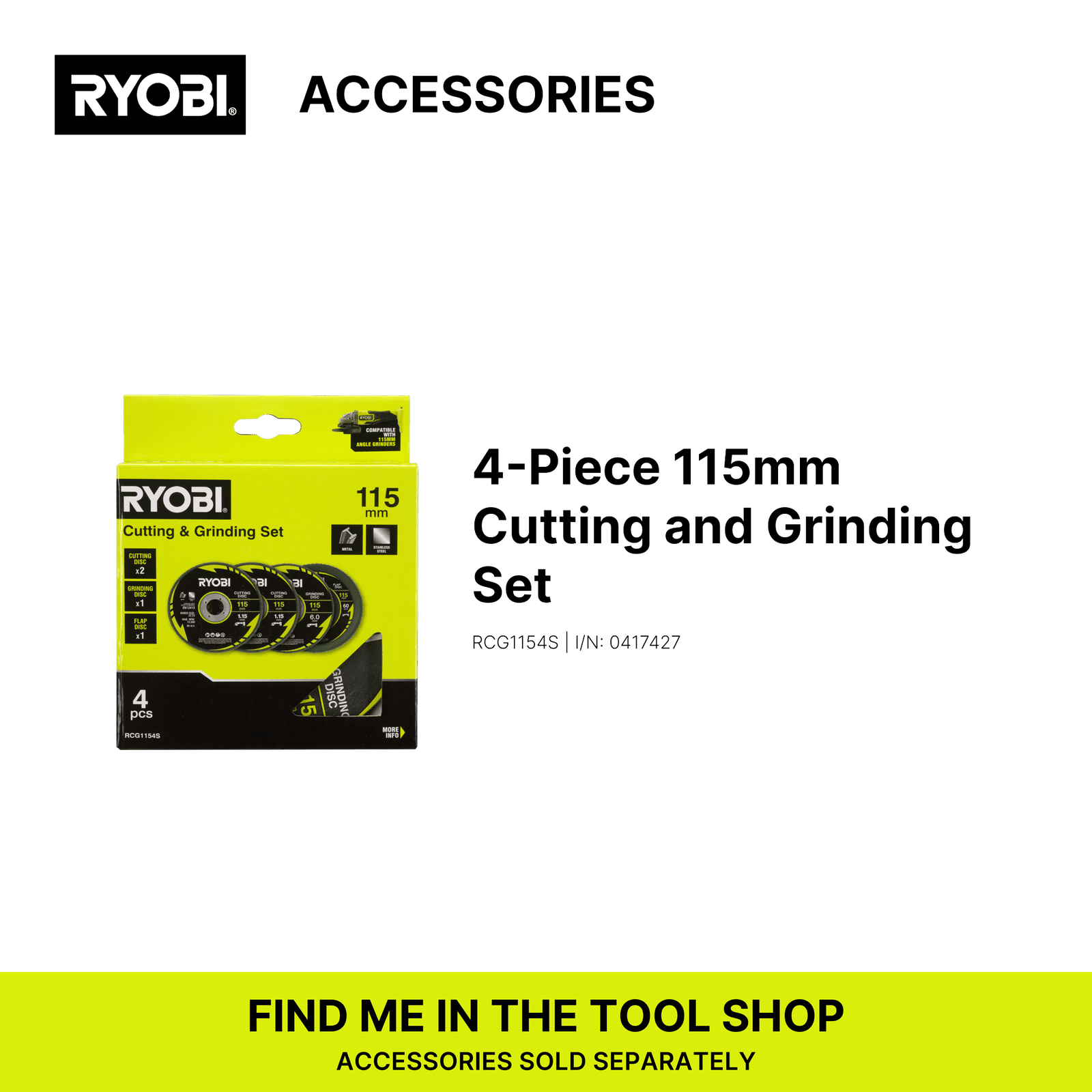 Ryobi 18V ONE+ 115mm Angle Grinder 4.0Ah Kit - Image 8