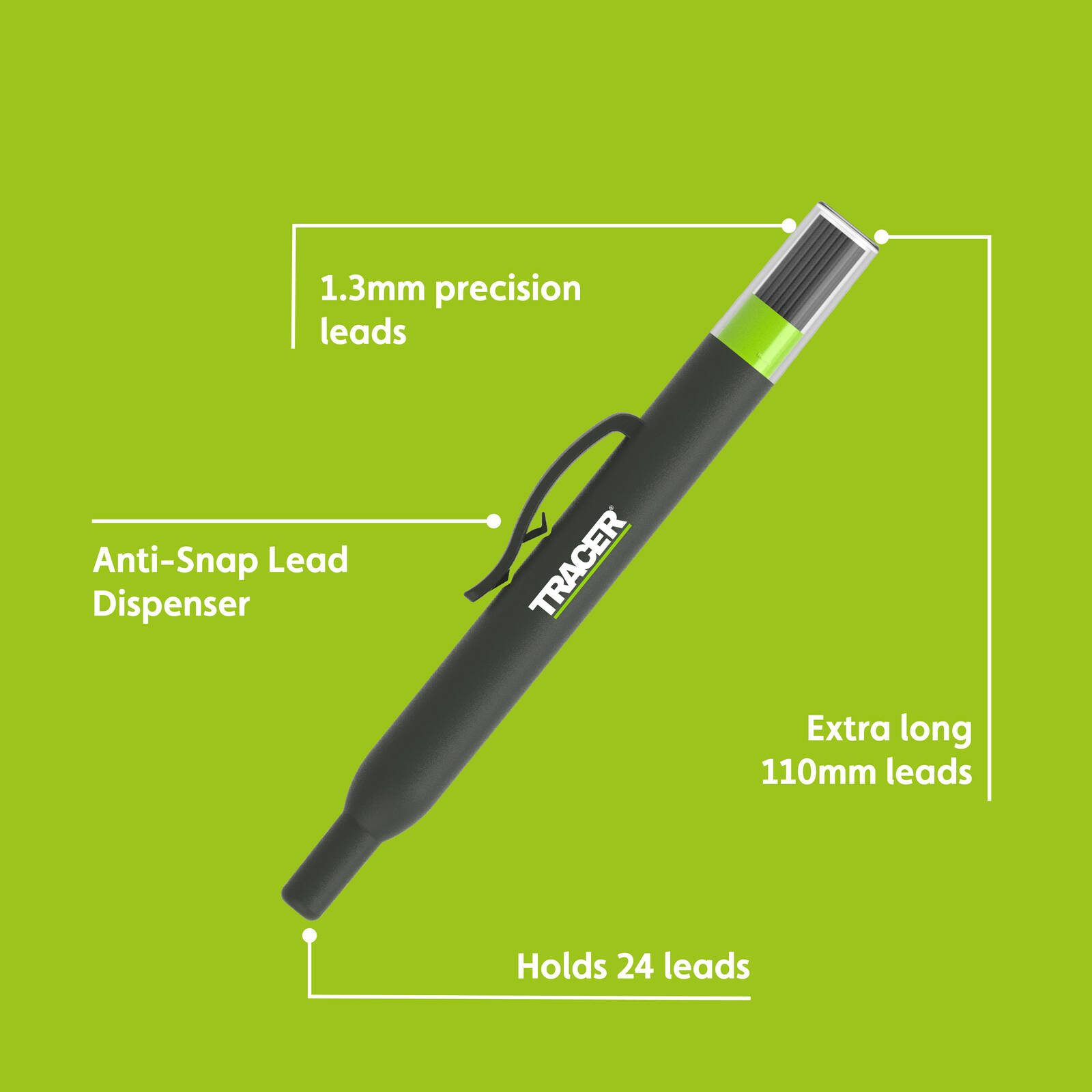 TRACER PRO 1.3mm Graphite Replacement Leads - 24 Pack - Image 4