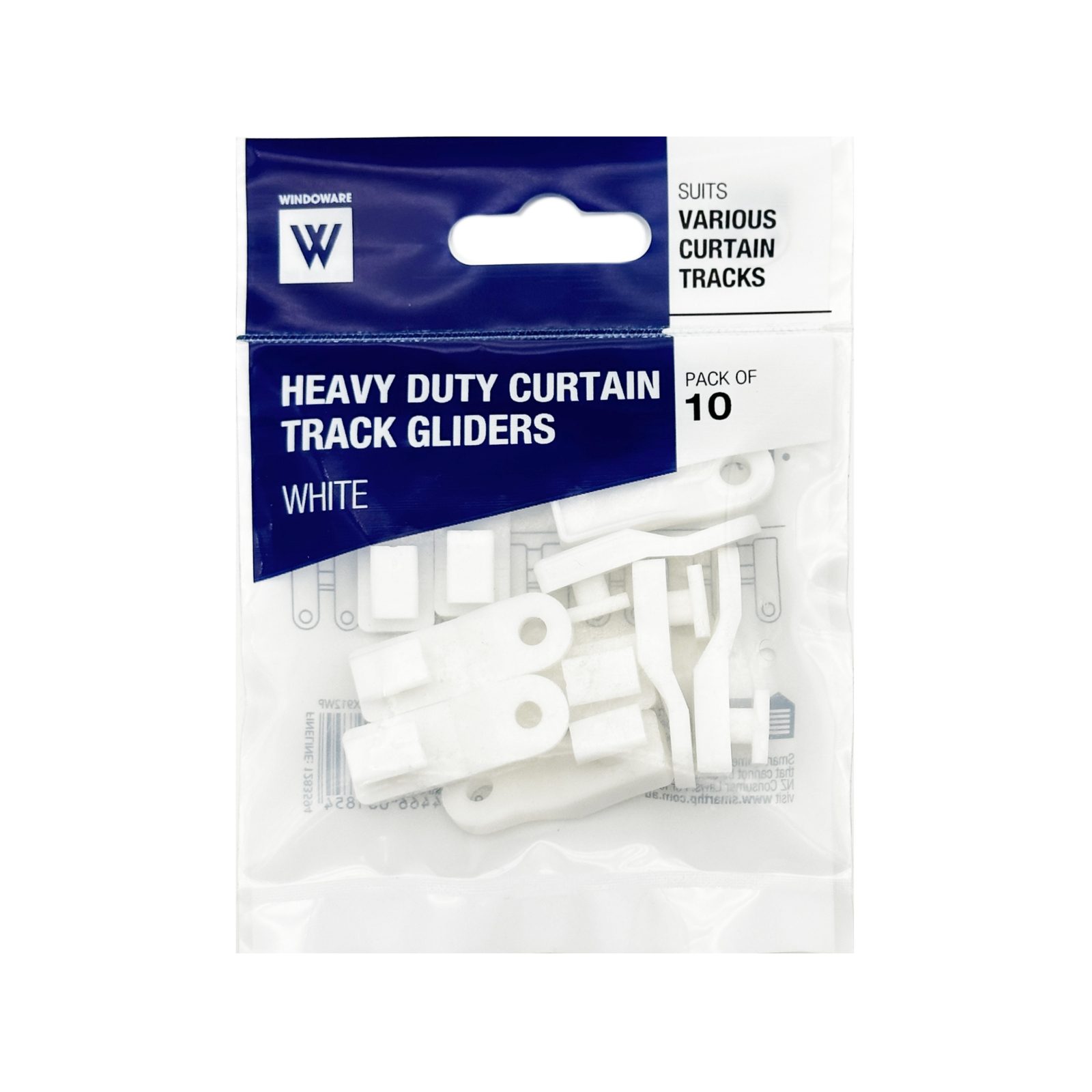 Windoware White Heavy Duty Curtain Track Glider - 10 Pack - Image 3
