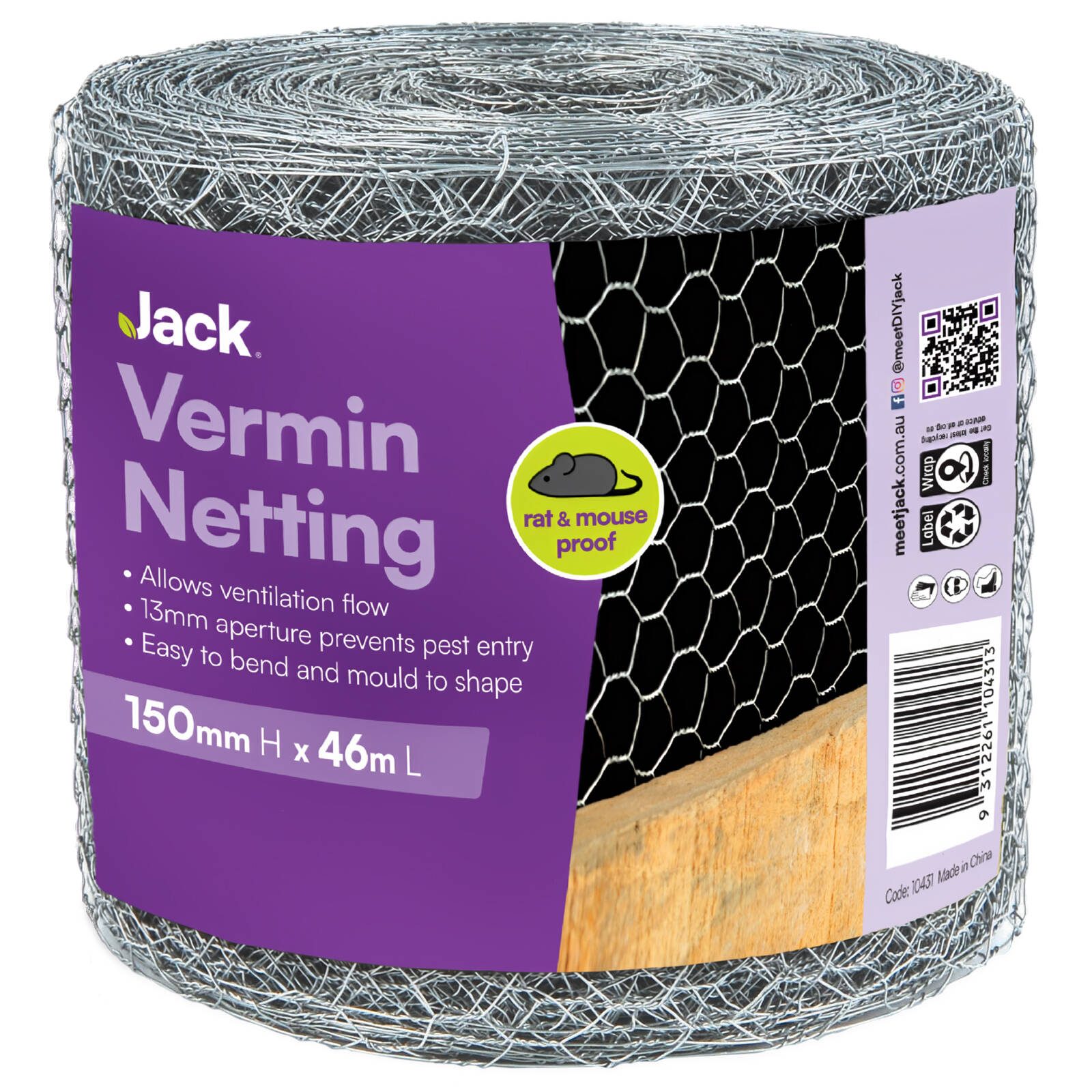Jack 150 x 13 x 0.56mm x 46m Vermin Mesh - Image 2