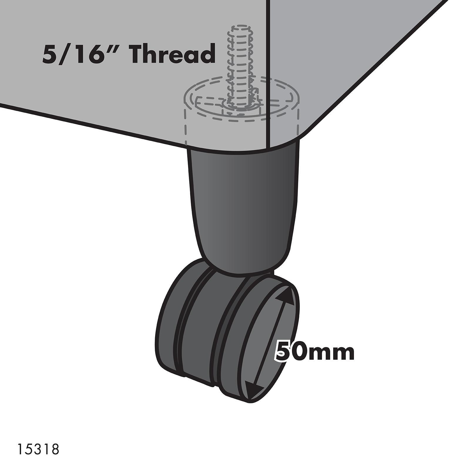 Move It 5/16" Black Thread Bed Leg - Image 2