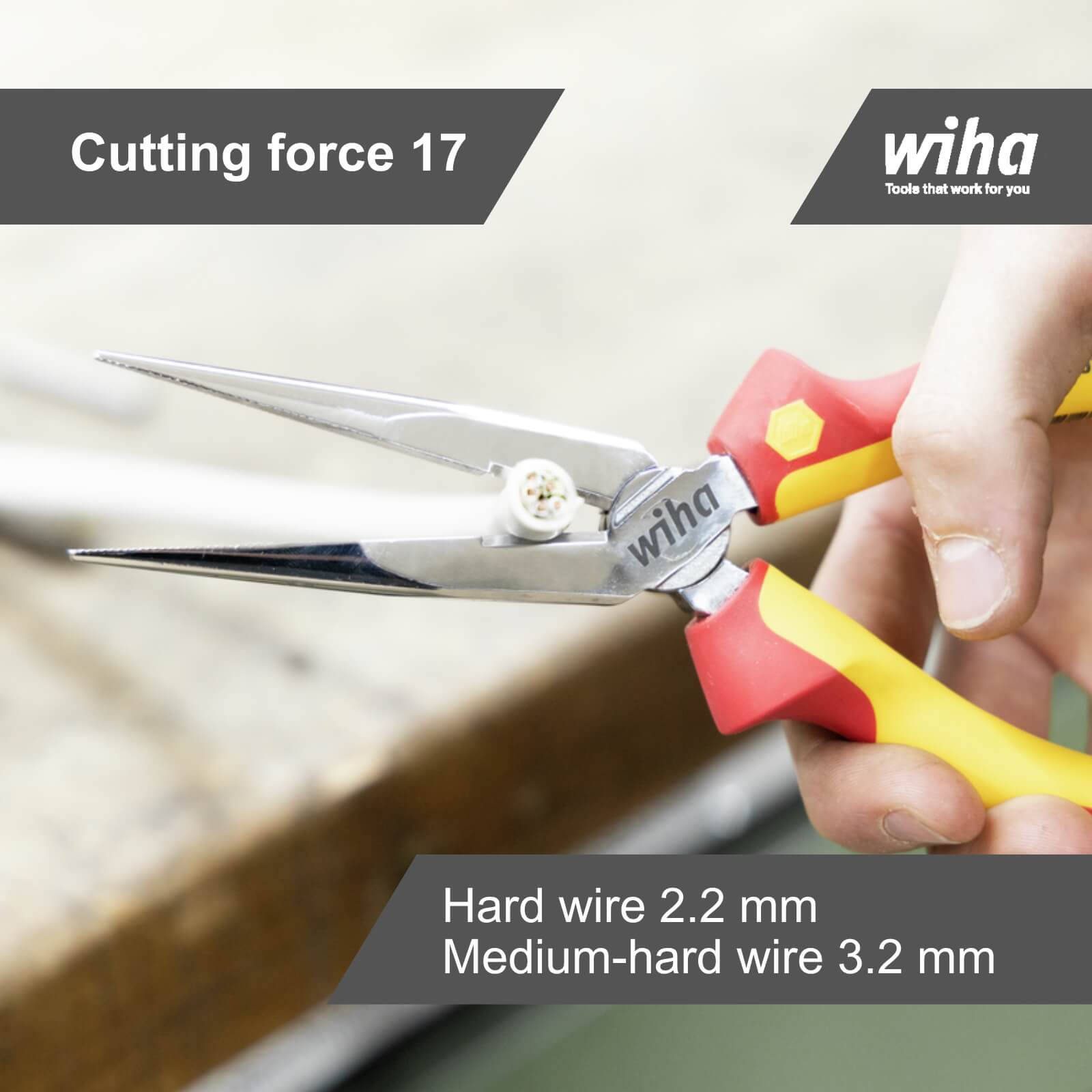 Wiha Pliers 200mm Long Nose VDE 1000V Electric Insulated Straight Cut - Image 7