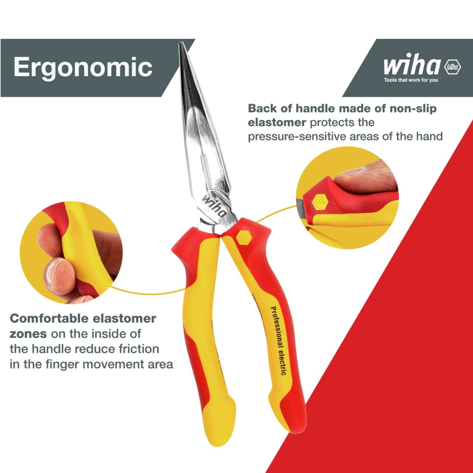 Wiha Pliers 200mm Long Nose VDE 1000V Electric Insulated Straight Cut - Image 8