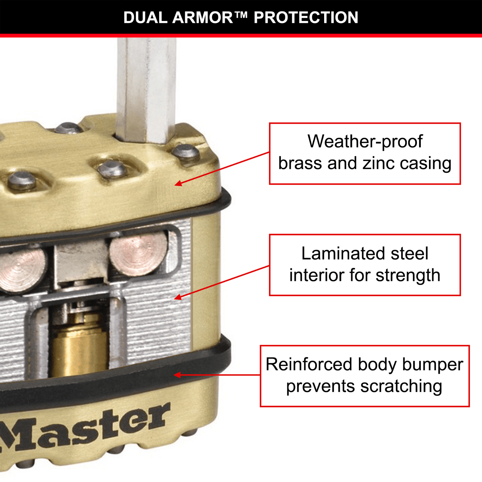 Master Lock 64mm Excell Shackle Master Padlock Lock - Image 5