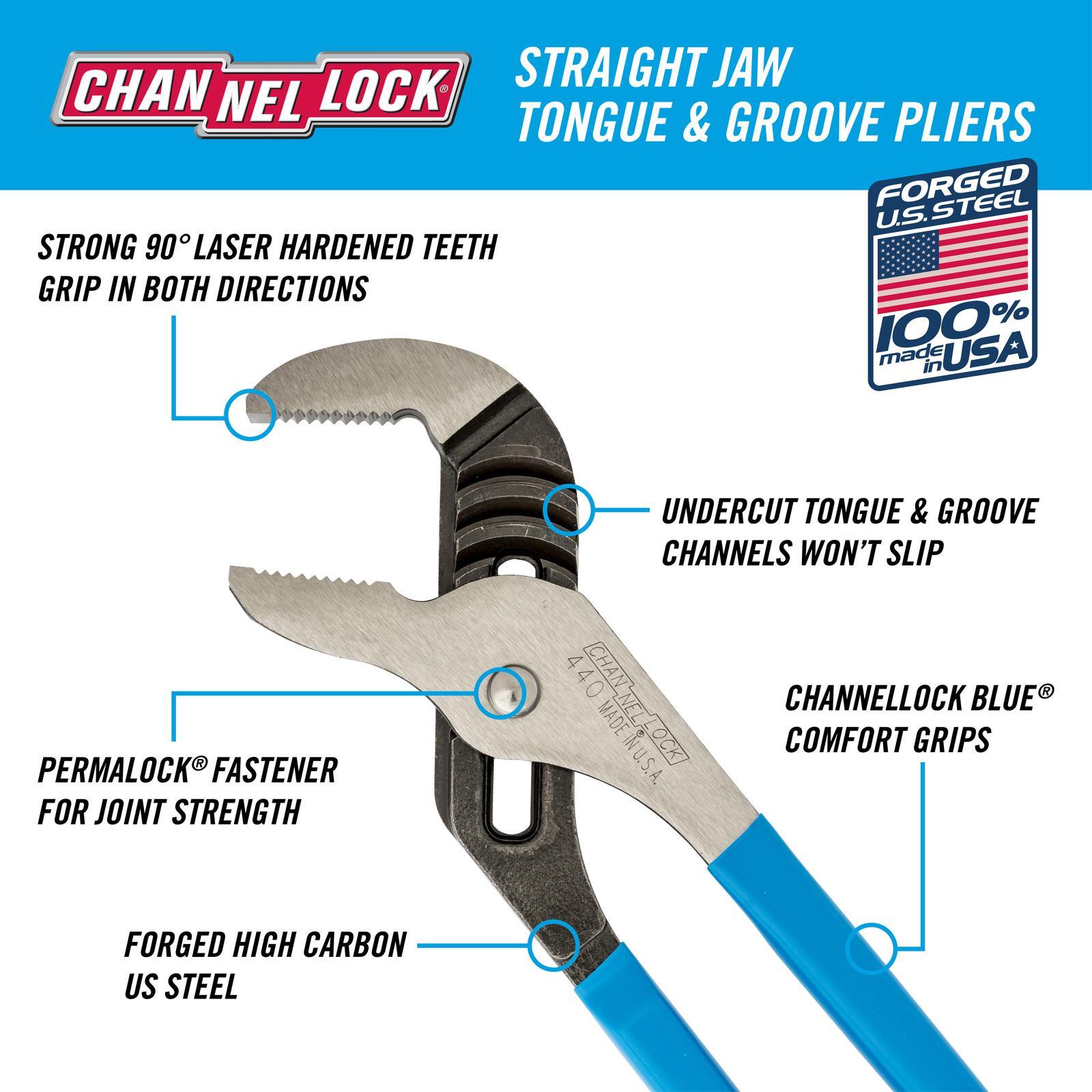 Channellock 305mm Tongue And Groove Straight Jaw Pliers - Image 2