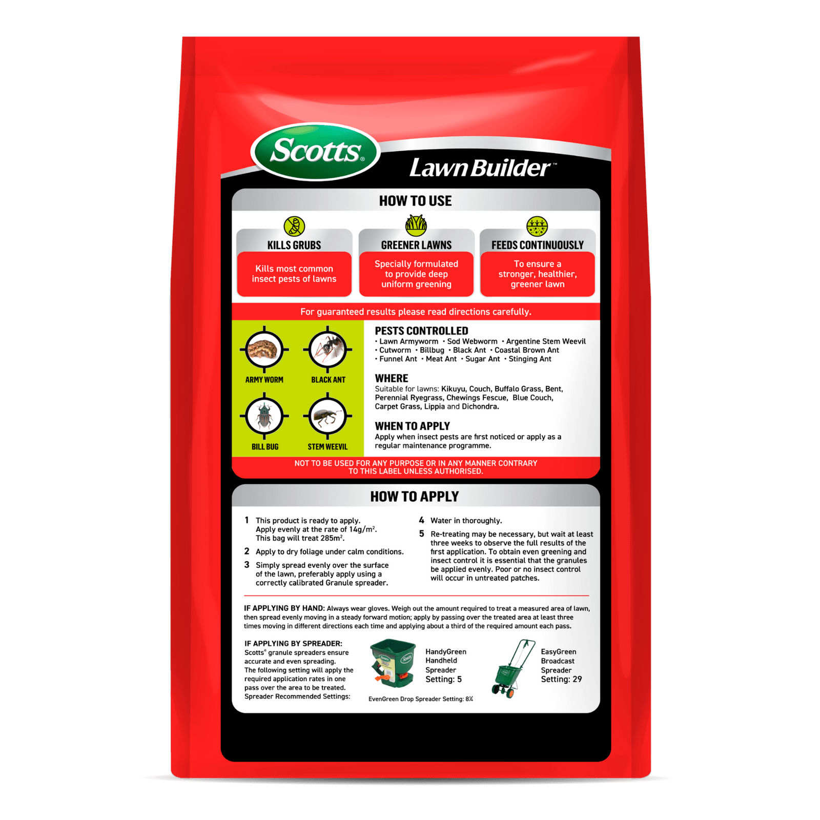 Lawn Builder 4kg Scotts Grub + Insect Control Insectkill + Lawn Fertiliser 3 in 1 - Image 2
