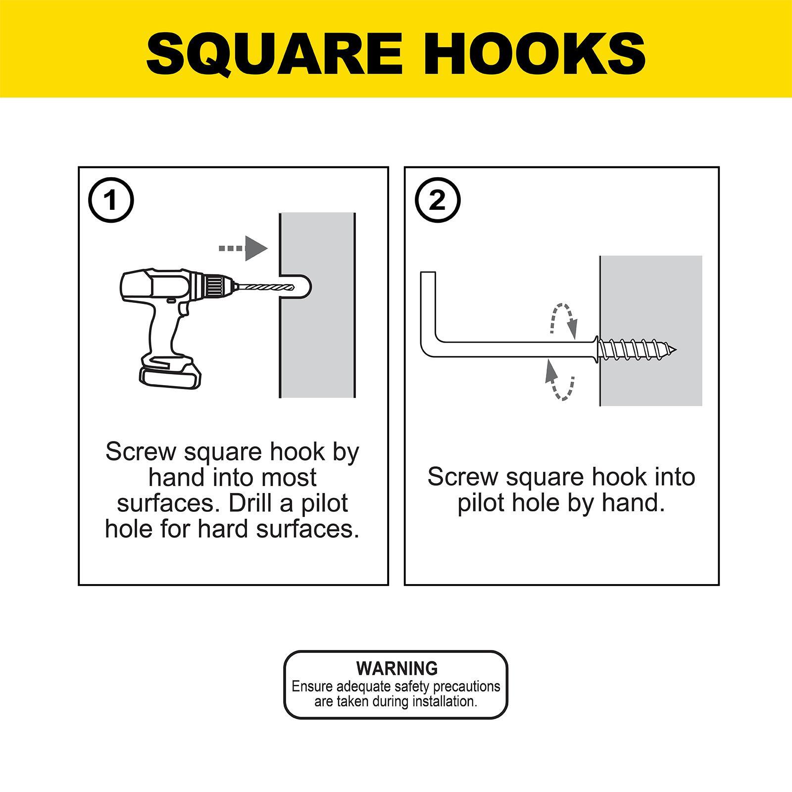 Everhang 50mm Zinc Square Hooks - 5 Pack - Image 5